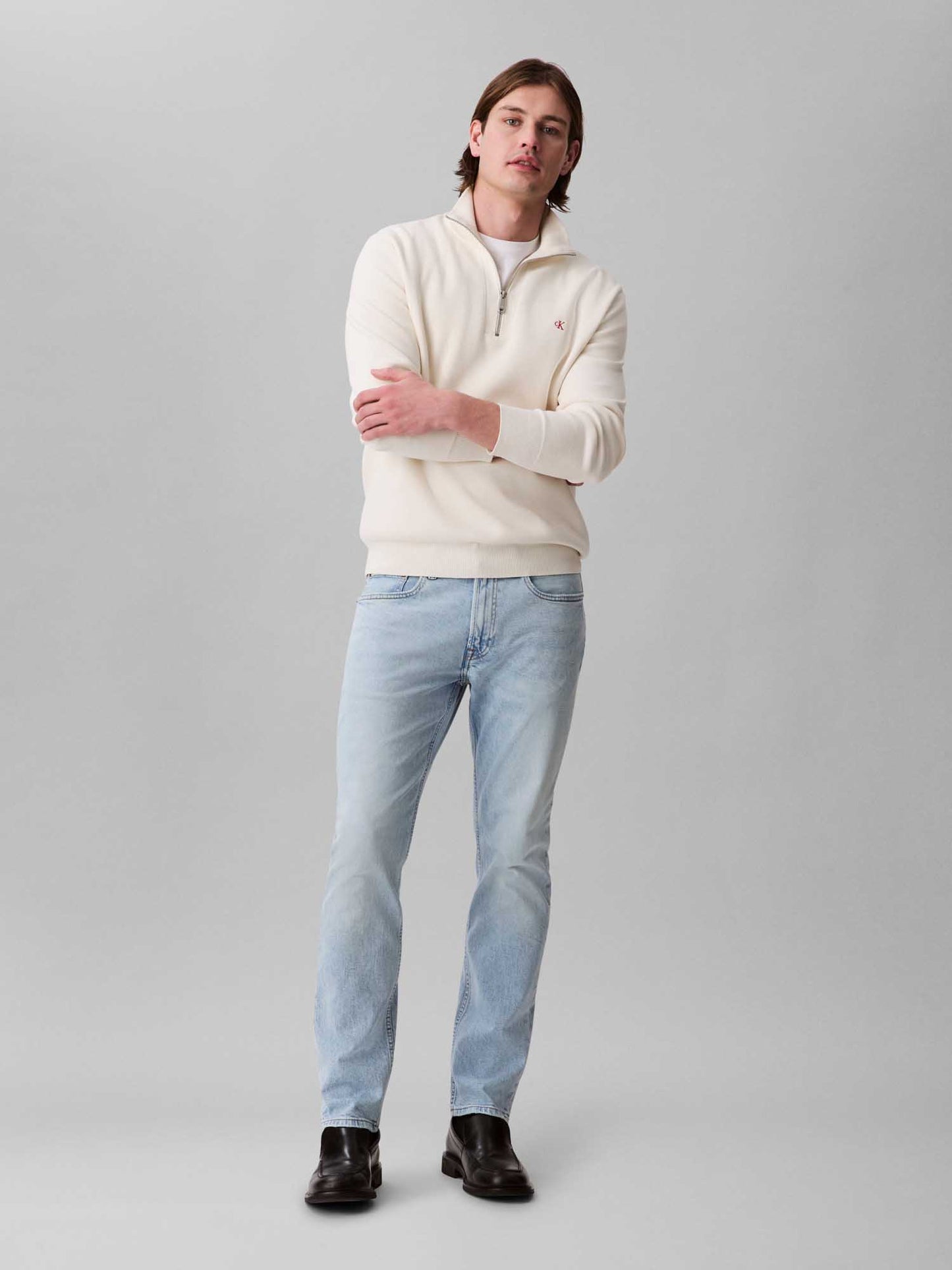 JEANS SLIM MARBLED CALVIN KLEIN DA UOMO LIGHT DENIM