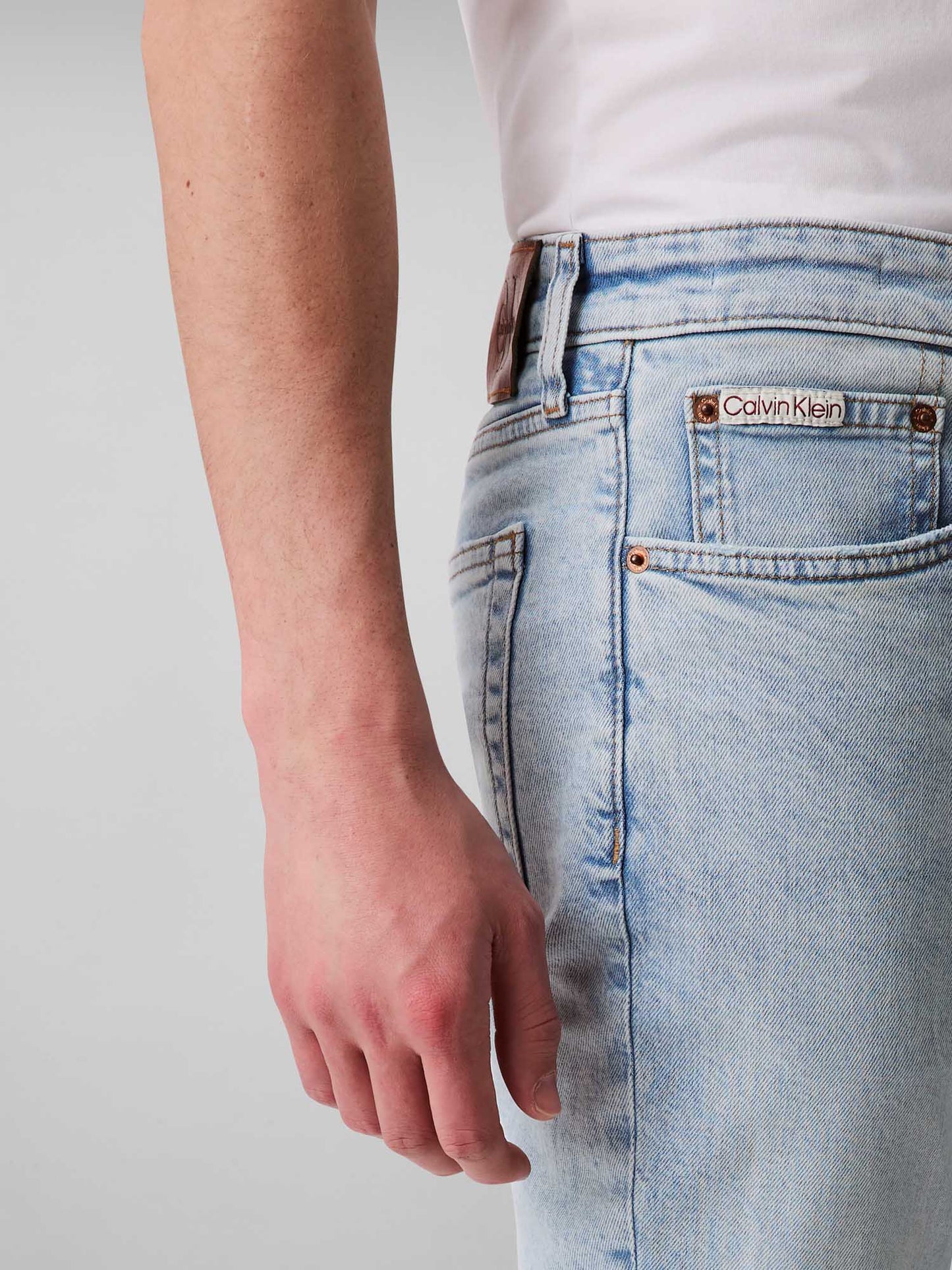 JEANS SLIM MARBLED CALVIN KLEIN DA UOMO LIGHT DENIM