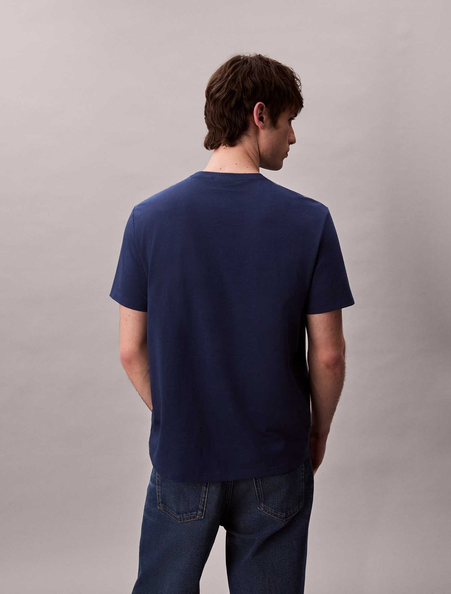 T-SHIRT HERO MONOLOGO TEE CALVIN KLEIN JEANS UOMO AVIO