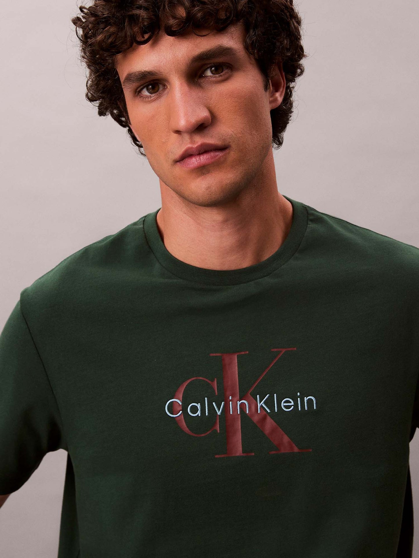 T-SHIRT HERO MONOLOGO TEE CALVIN KLEIN JEANS UOMO VERDE