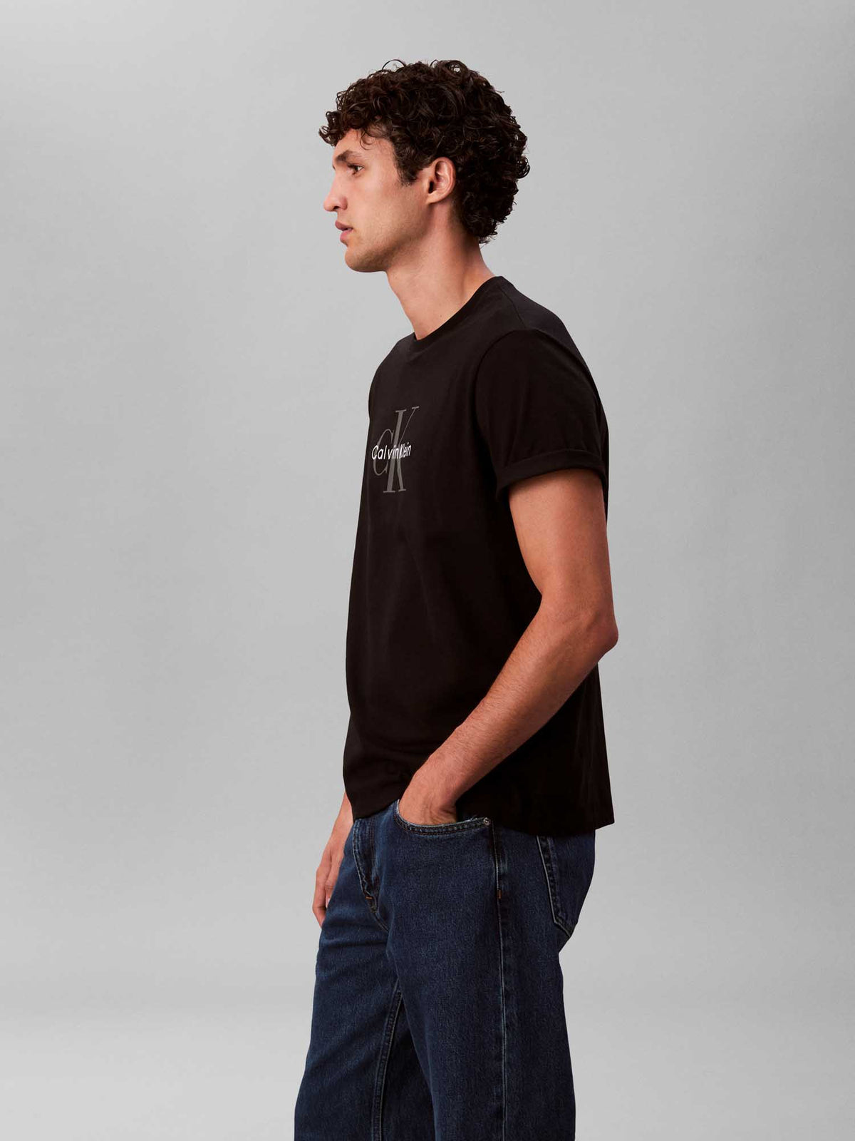 Ck hero monologo tee t-shirt da uomo nero