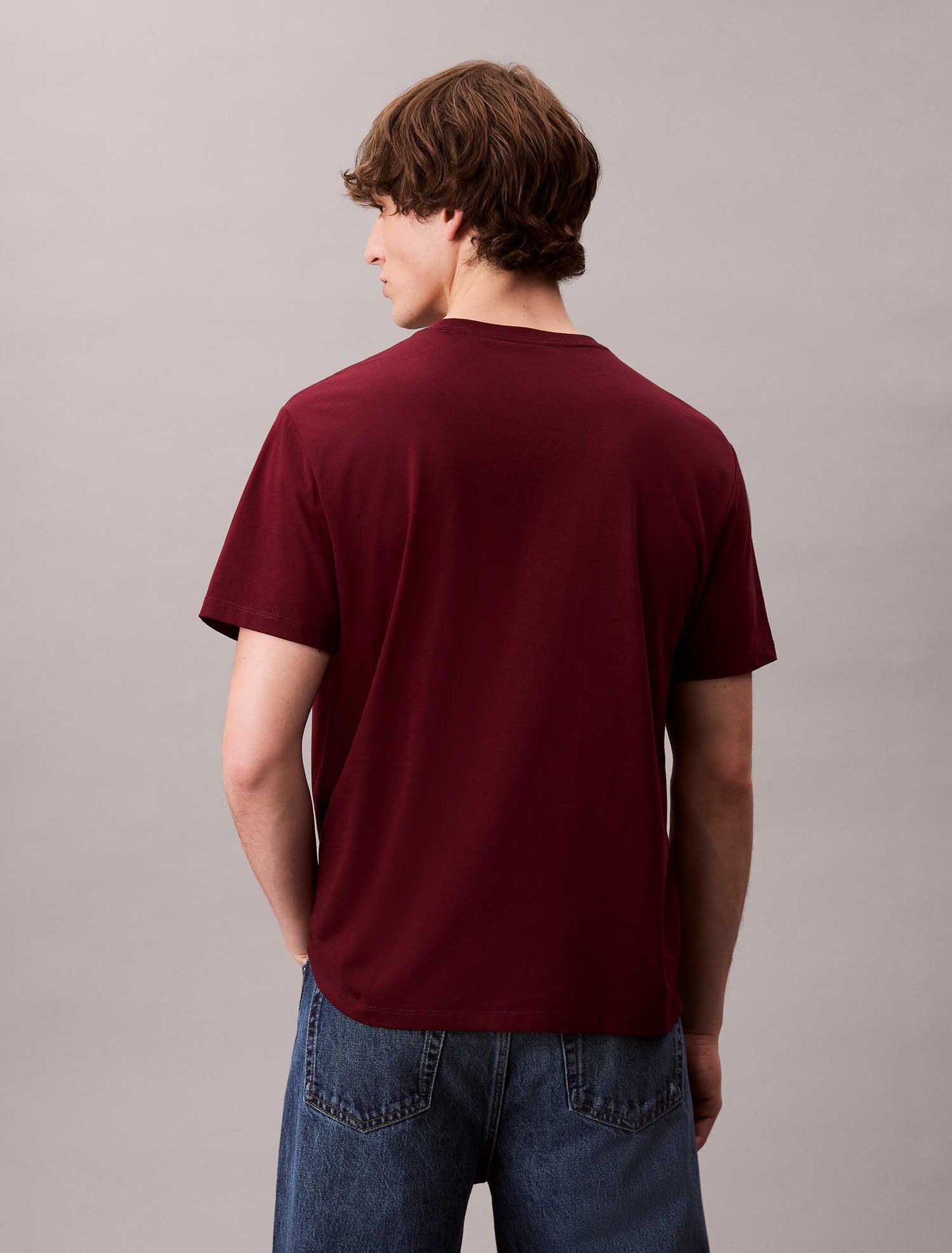 T-SHIRT HERO MONOLOGO TEE CALVIN KLEIN JEANS UOMO BORDEAUX