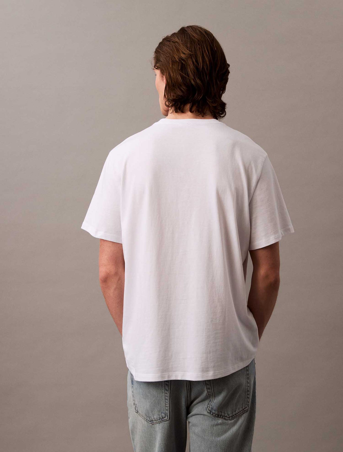 T-SHIRT HERO MONOLOGO TEE CALVIN KLEIN JEANS UOMO BIANCO