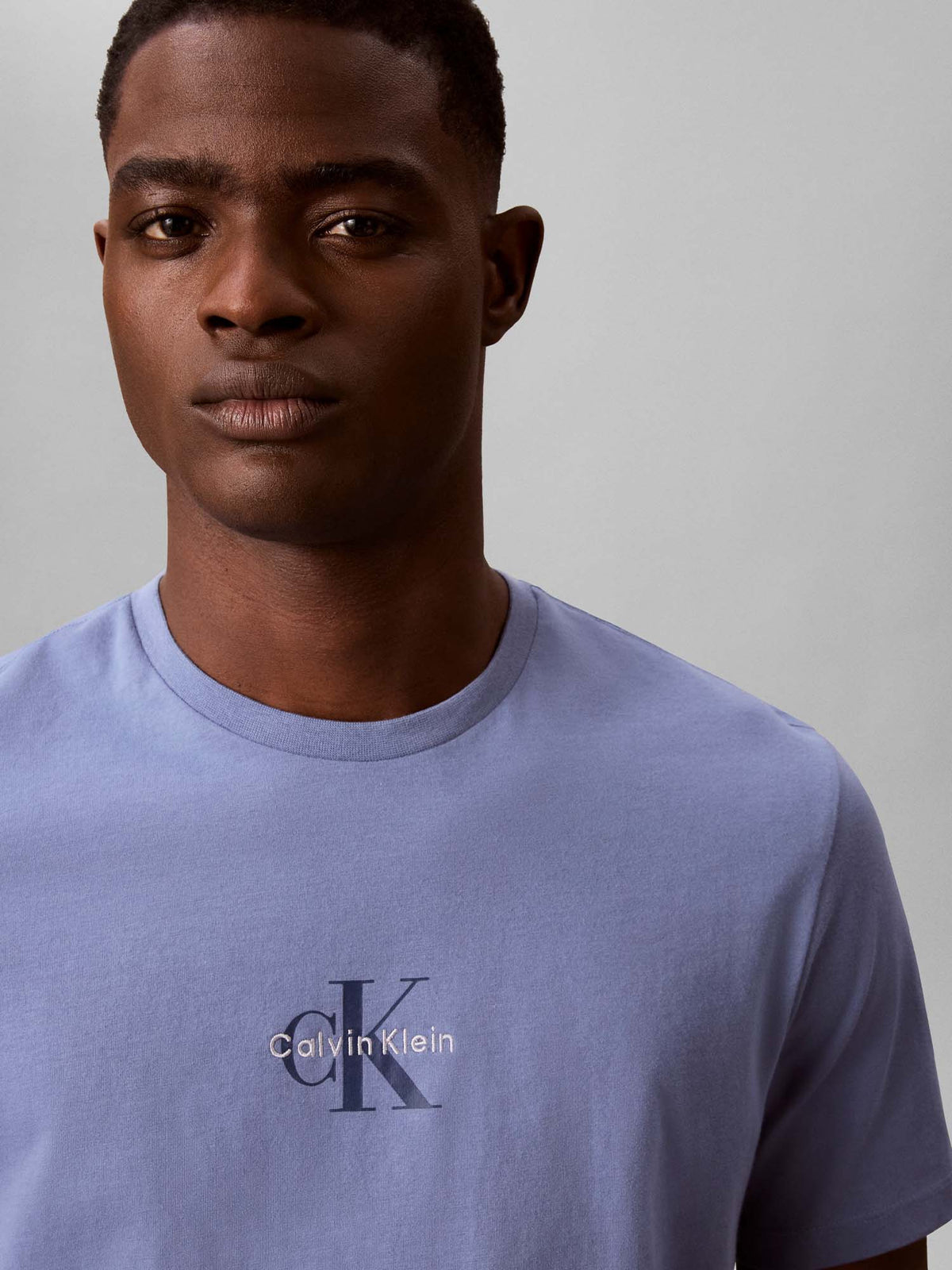 Calvin Klein CK 30S Micro Monolog, t-shirt maniche corte da uomo blu