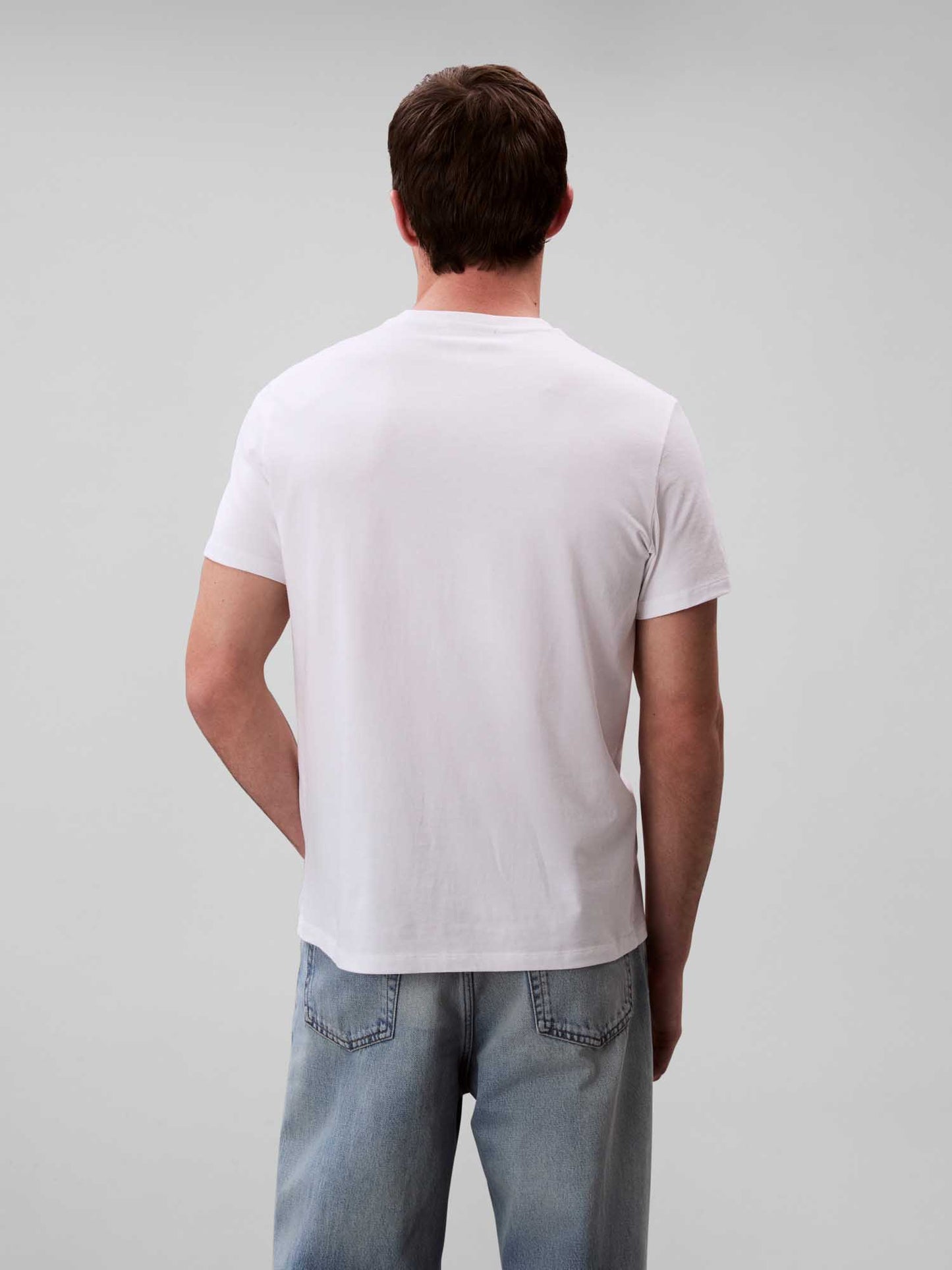 T-SHIRT BADGE CALVIN KLEIN JEANS UOMO BIANCO