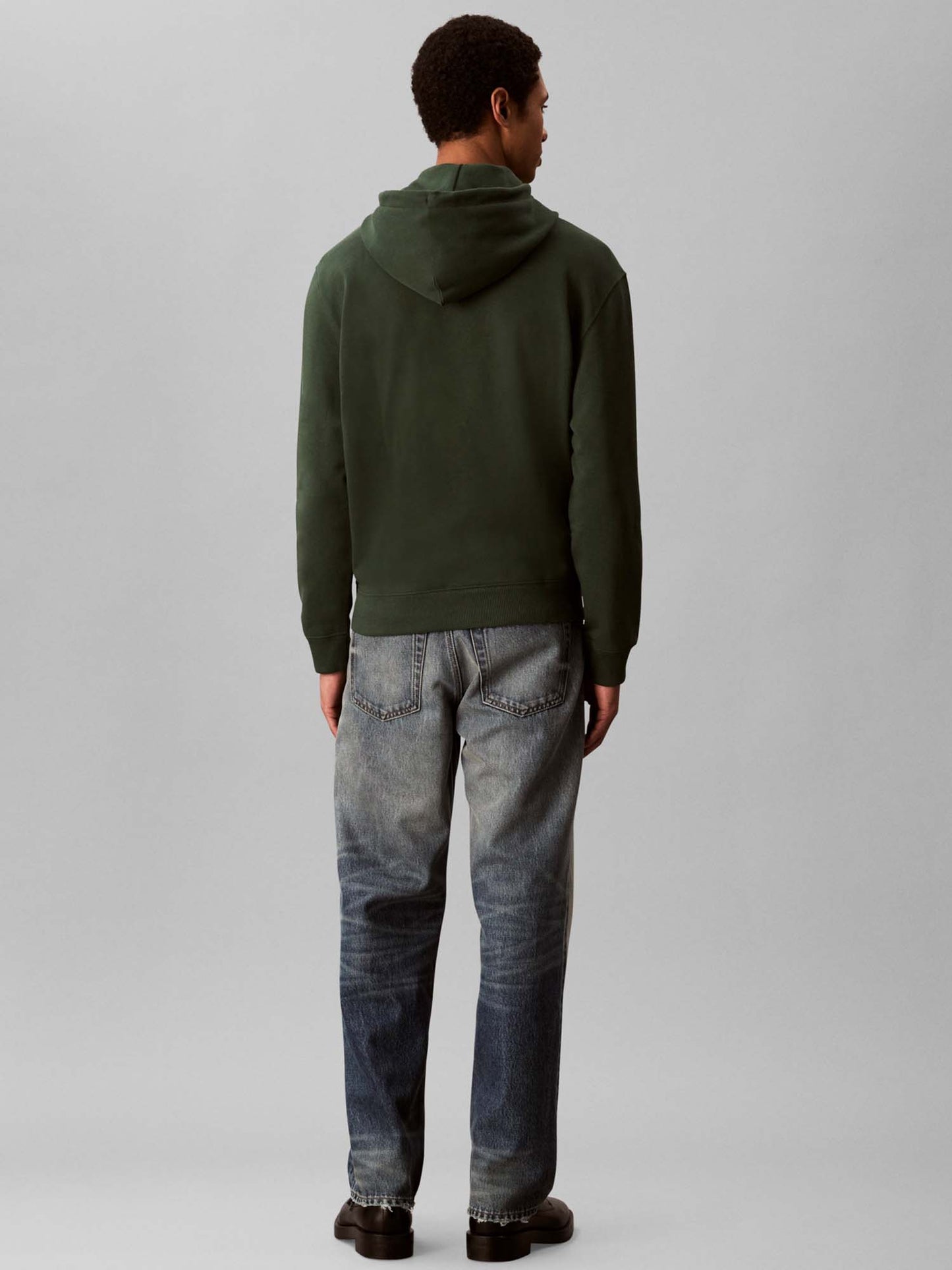 FELPA CON CAPPUCCIO E MONOGRAMMA CALVIN KLEIN DA UOMO VERDE