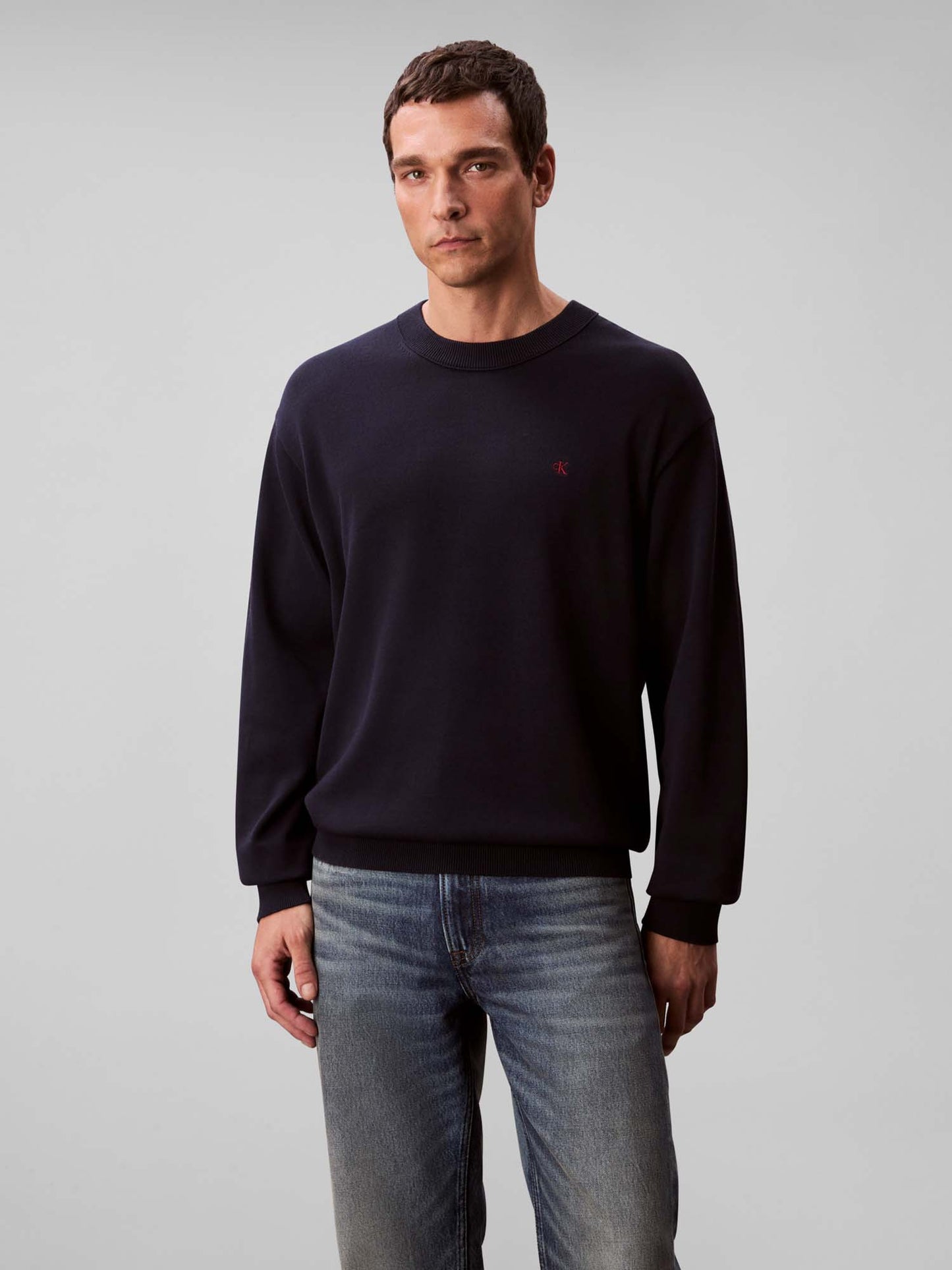 MAGLIA COTTON CREWN CALVIN KLEIN JEANS UOMO BLU