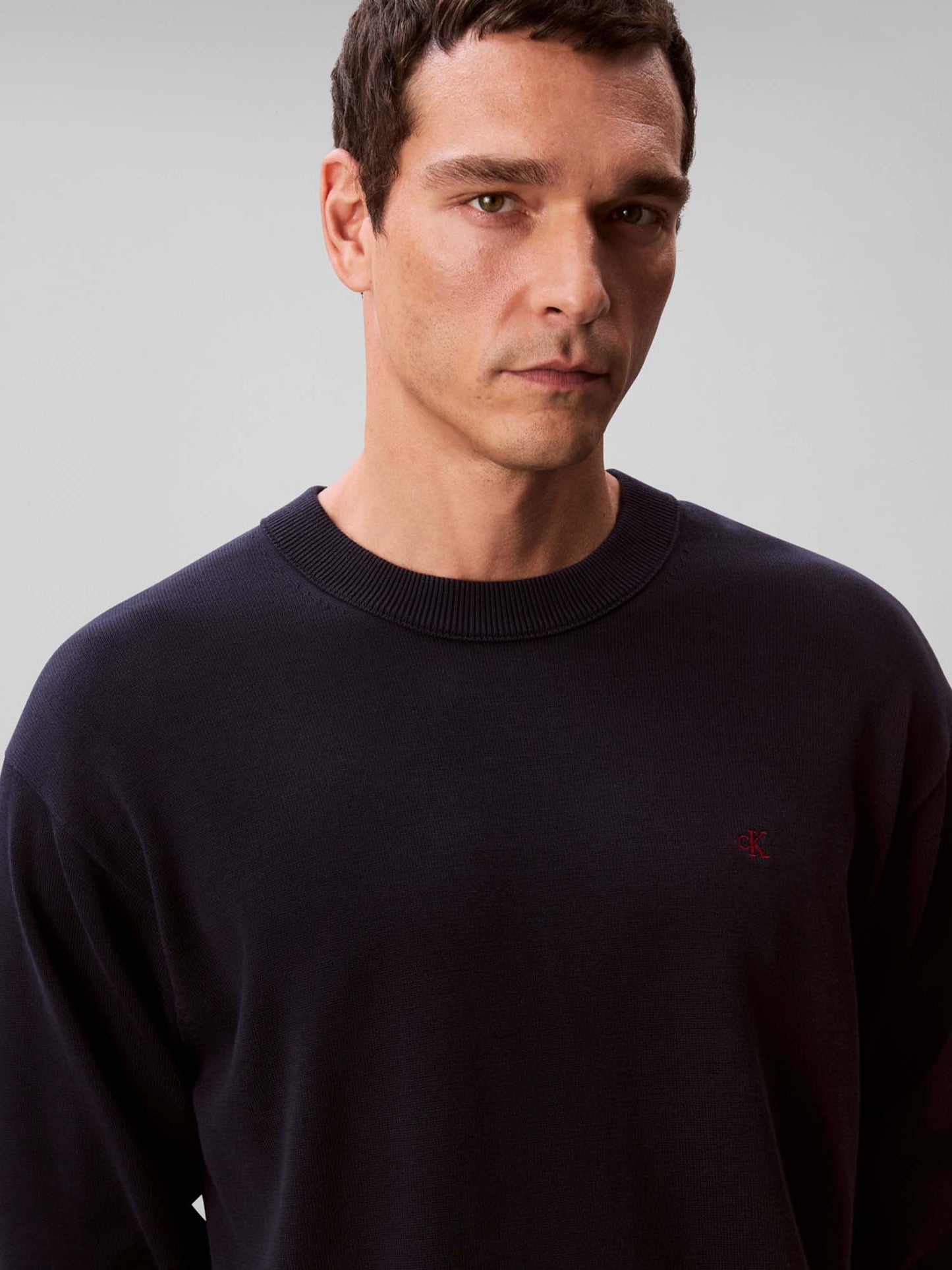 MAGLIA COTTON CREWN CALVIN KLEIN JEANS UOMO BLU