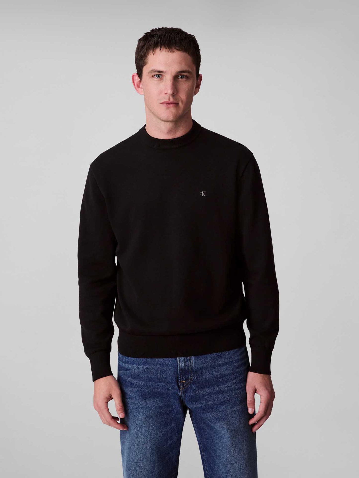 MAGLIA COTTON CREWN CALVIN KLEIN JEANS UOMO NERO