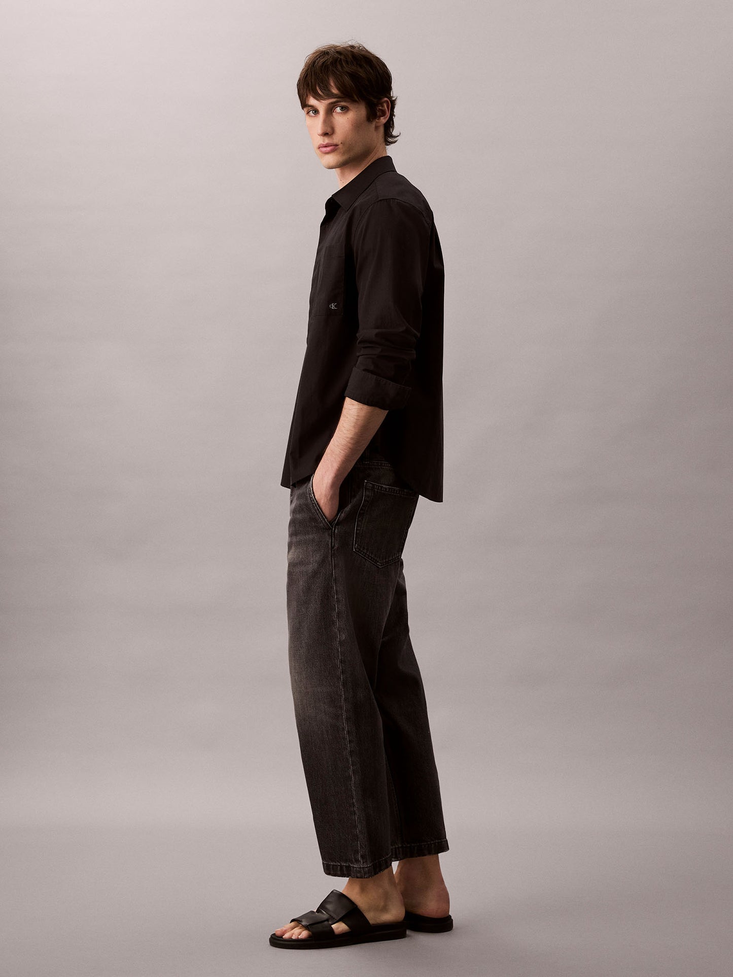 DENIM 90' TAPERED CROPPED CALVIN KLEIN JEANS UOMO DENIM BLACK