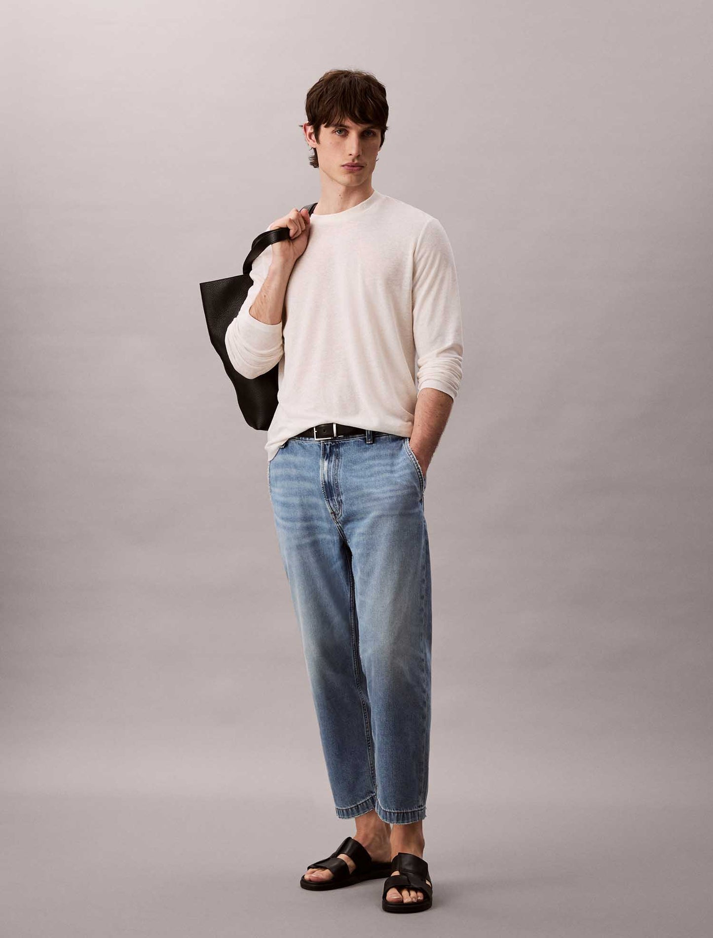 DENIM 90' TAPERED CROPPED CALVIN KLEIN JEANS UOMO JEANS CHIARO