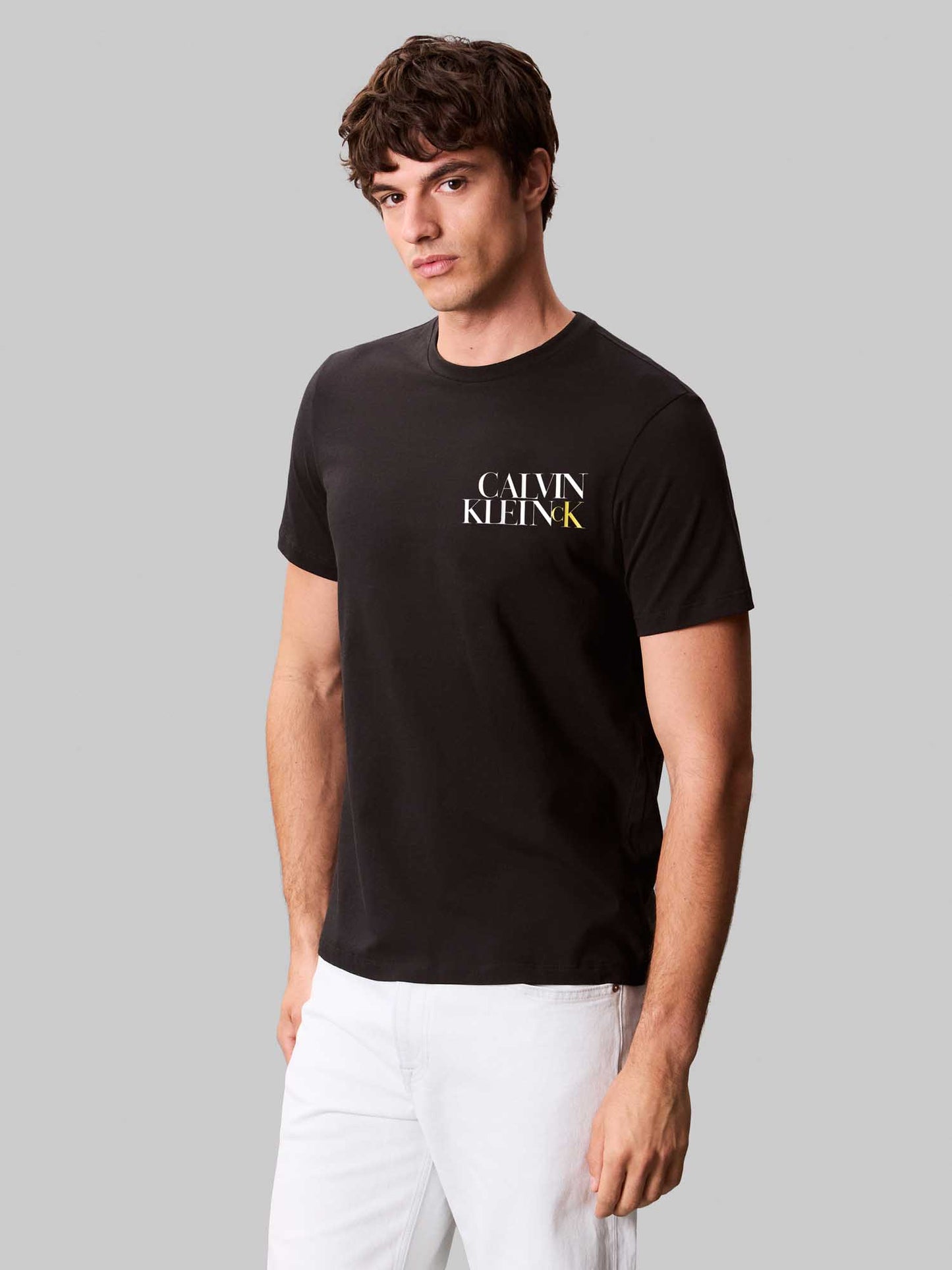 T-SHIRT GIROCOLLO CALIN KLEIN JEANS DA UOMO NERO