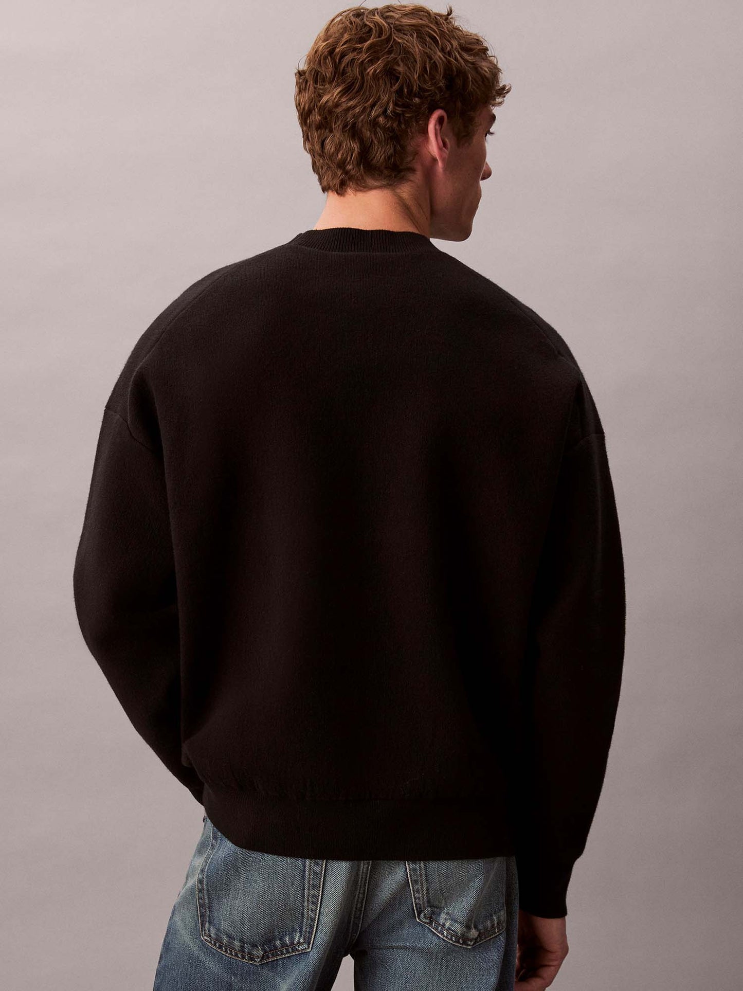 PULLOVER CON LOGO MONOGRAMMA CALVIN KLEIN DA UOMO NERO