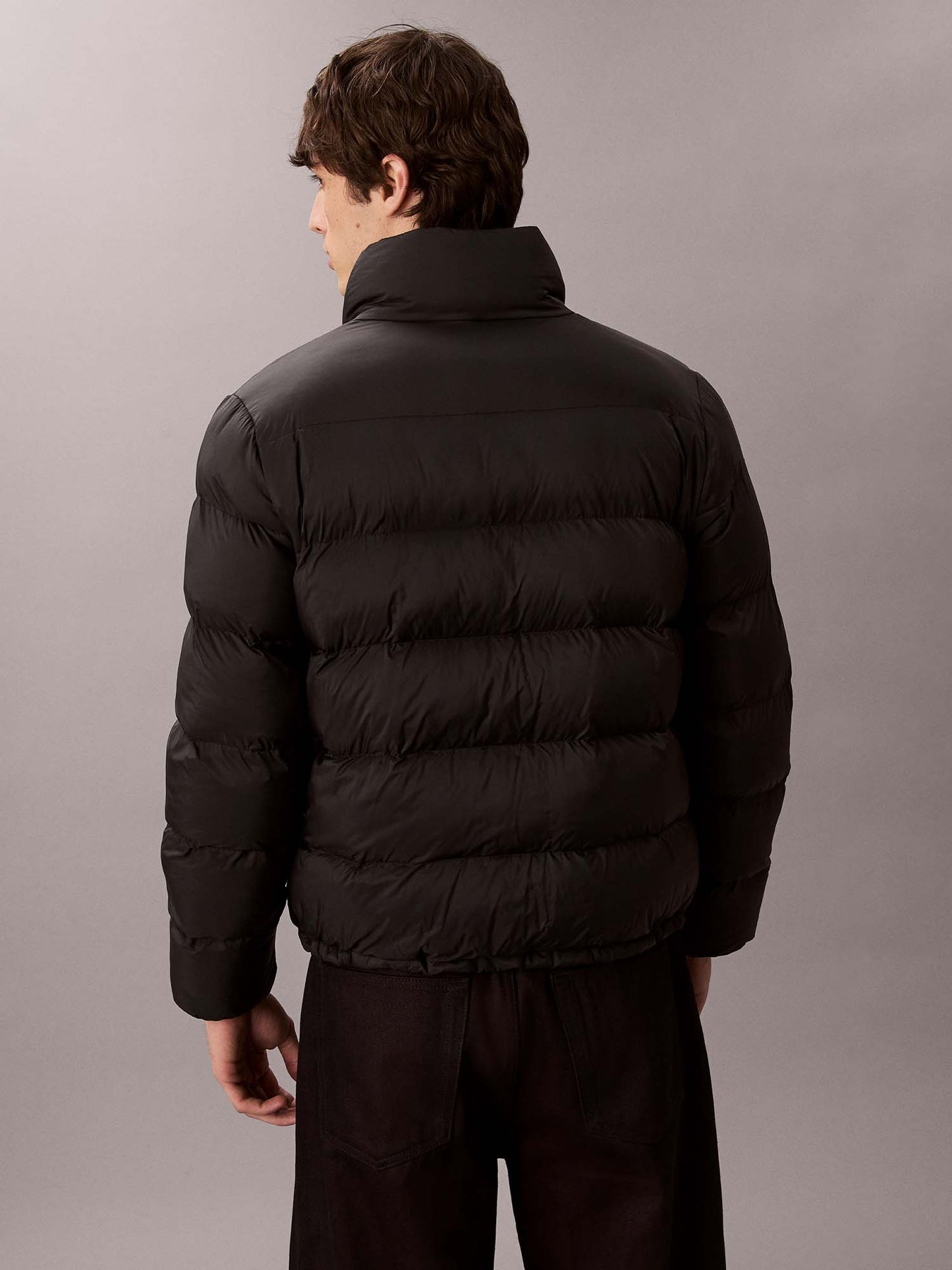 CK MONOGRAM PUFFER - NERO