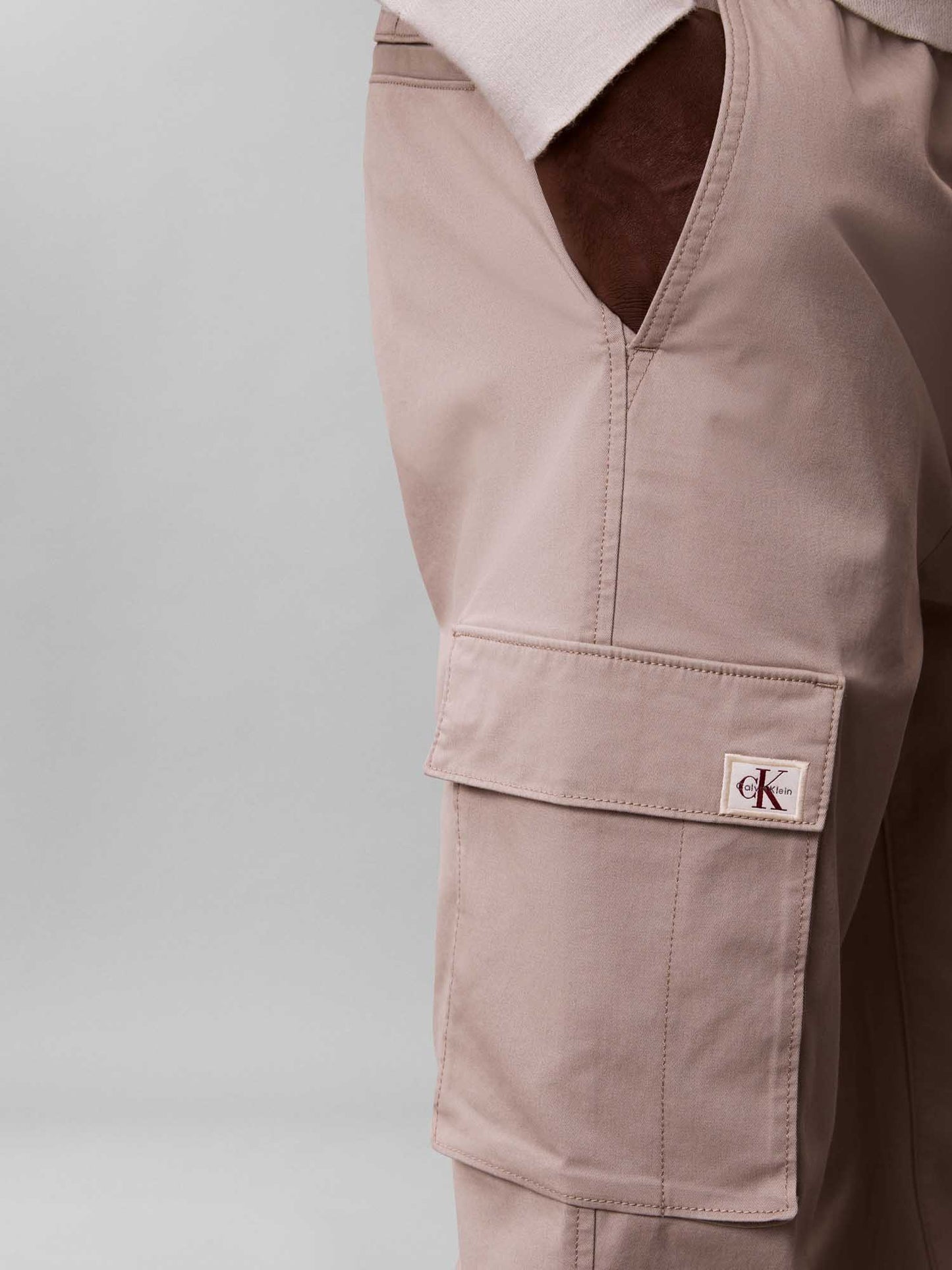 Pantalone cargo skinny beige da uomo Calvin Klein Jeans