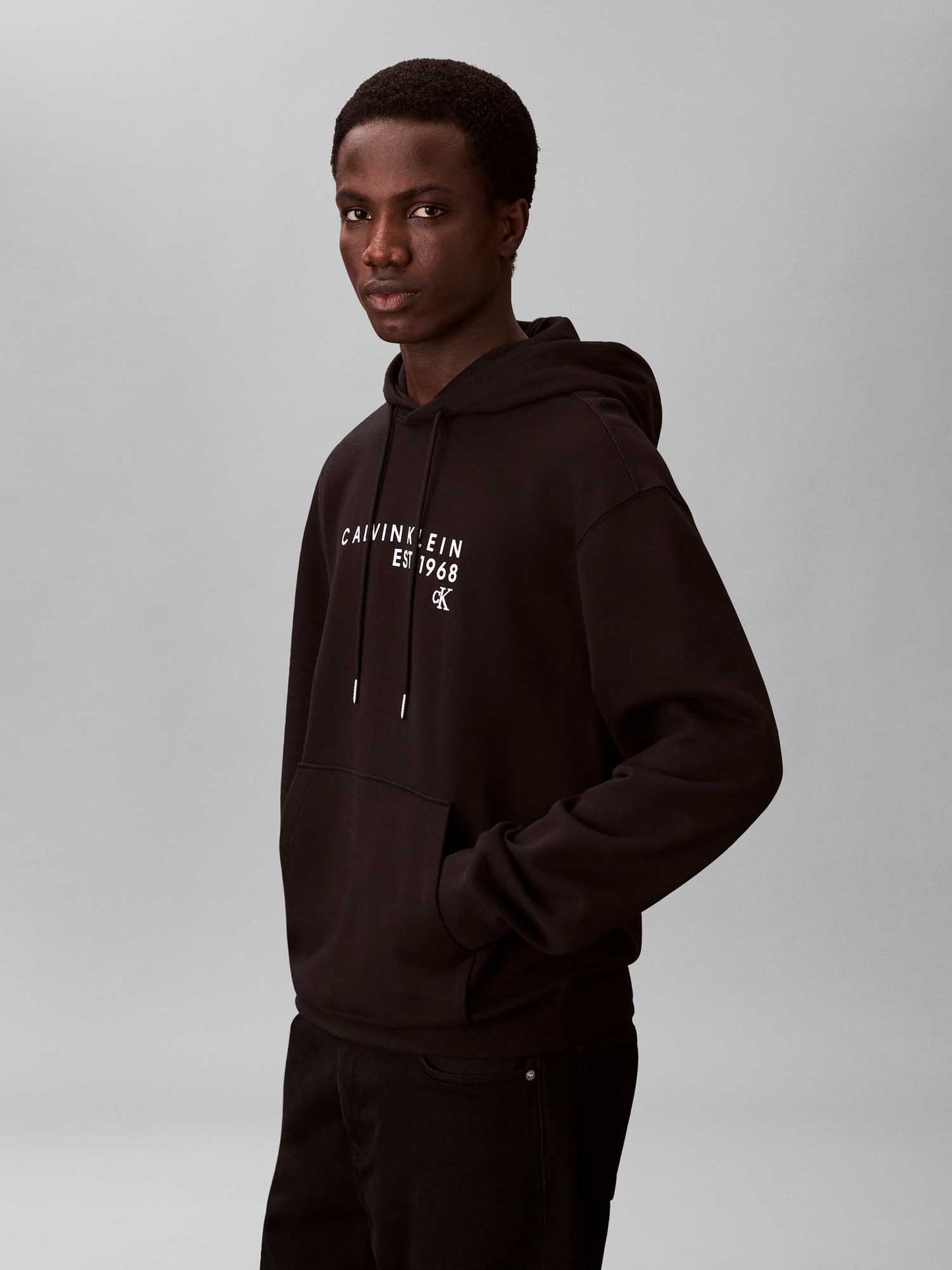 Felpa con cappuccio Calvin Klein 350 Terry 1968 da uomo nera