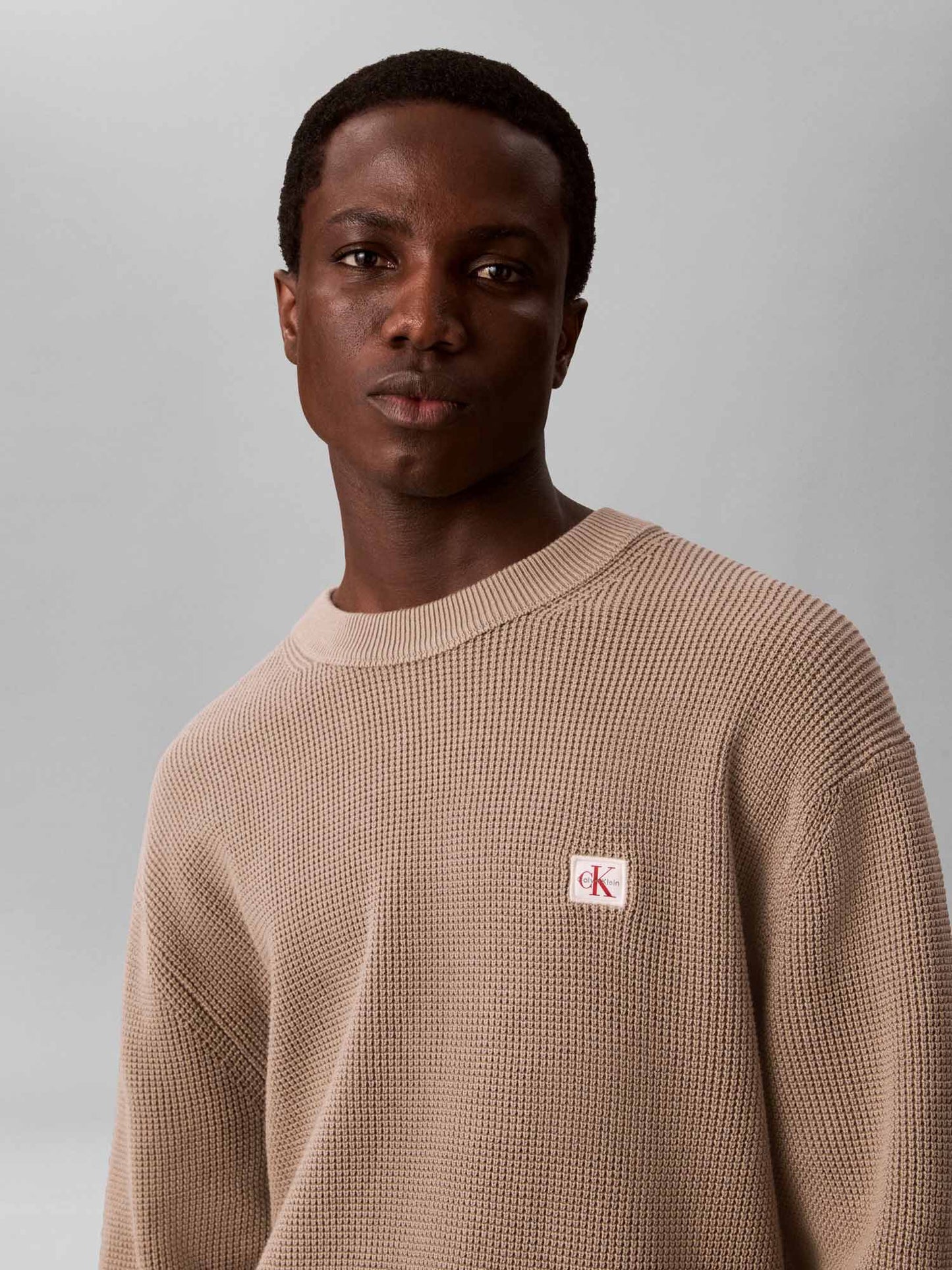 Calvin Klein Ck Classic Waffle, maglia da uomo beige