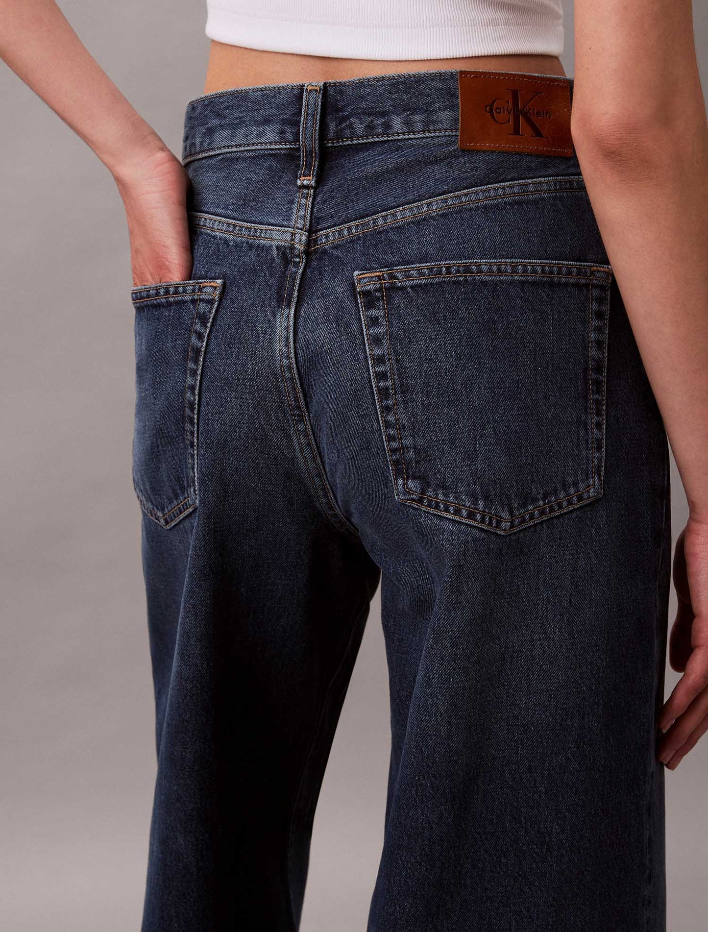 JEANS WIDE LEG CALVIN KLEIN JEANS DA DONNA DENIM SCURO