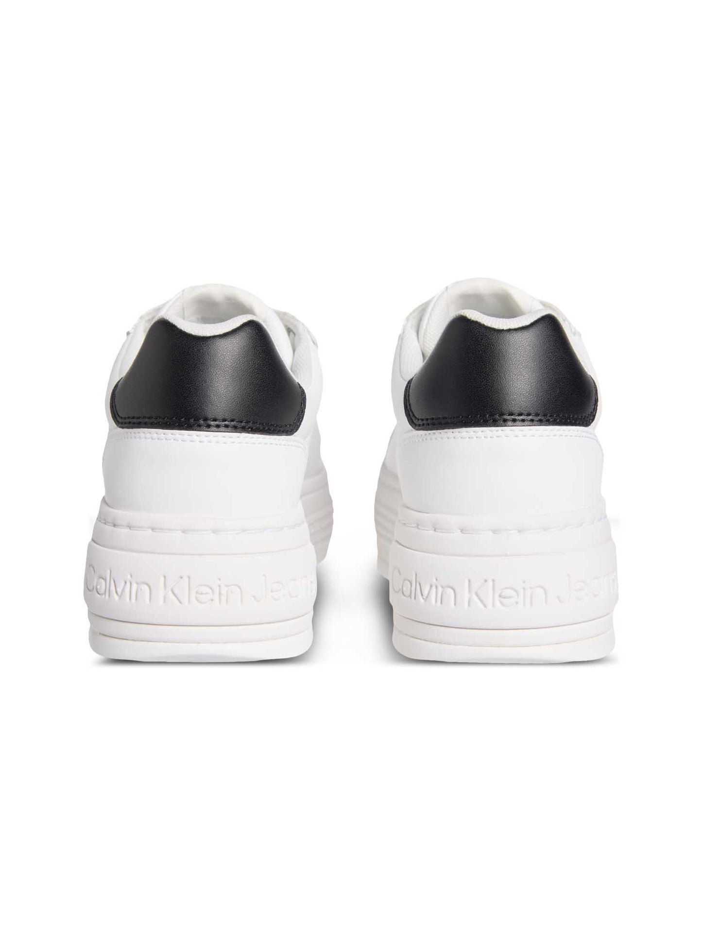 SNEAKERS BOLD FLATF LOW LACE LTH CALVIN KLEIN JEANS DA DONNA BIANCO NERO