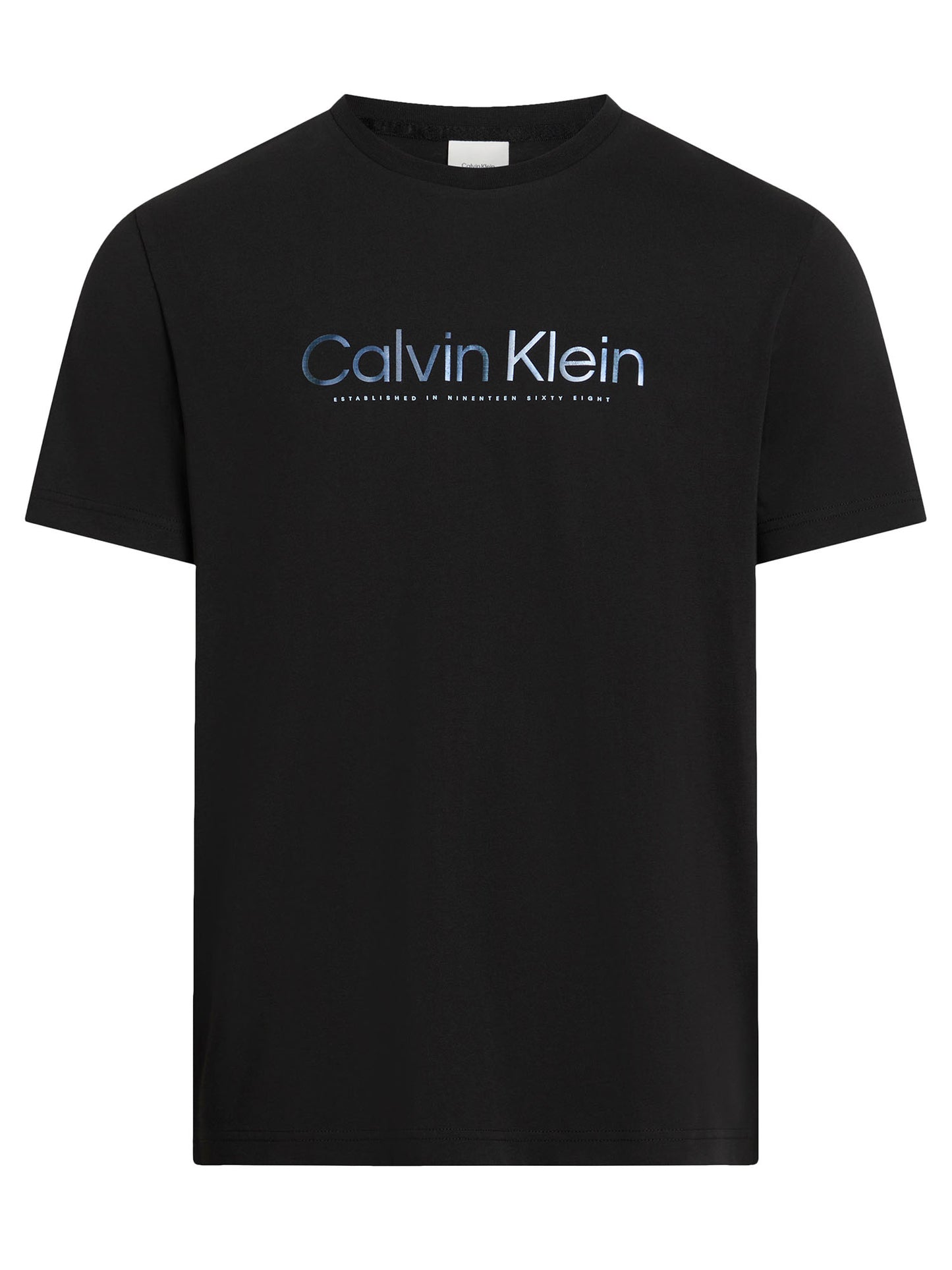 T-SHIRT SATIN BONDED LOGO CALVIN KLEIN JEANS UOMO NERO