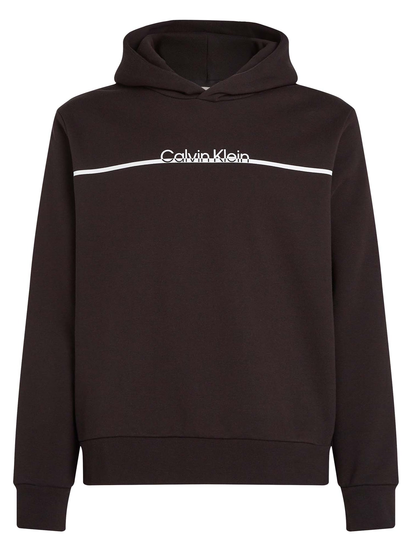 FELPA CON CAPPUCCIO SPIT LINE LOGO CALVIN KLEIN JEANS UOMO NERO