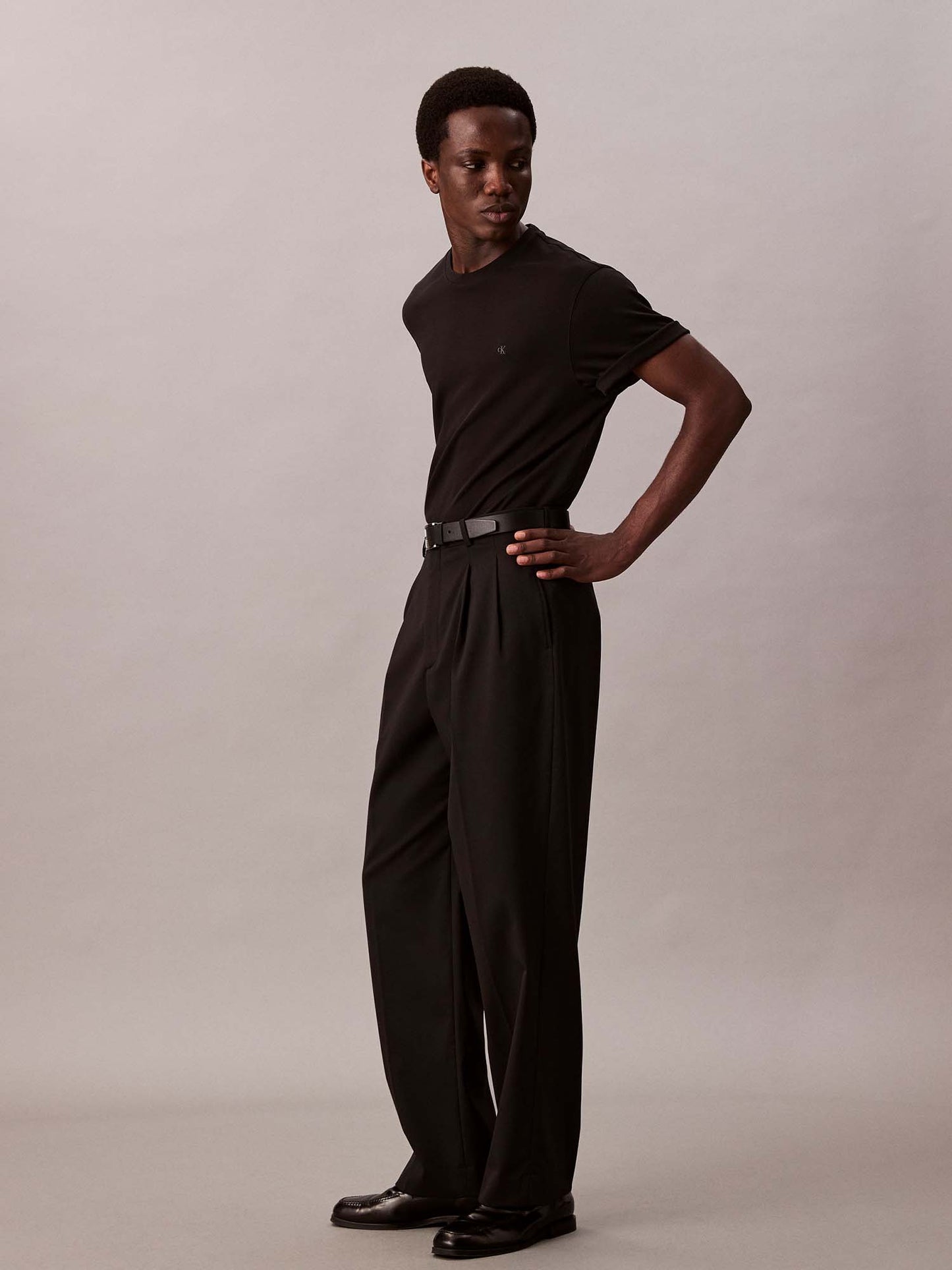 T-SHIRT SUPIMA CHEST CALVIN KLEIN UOMO NERO