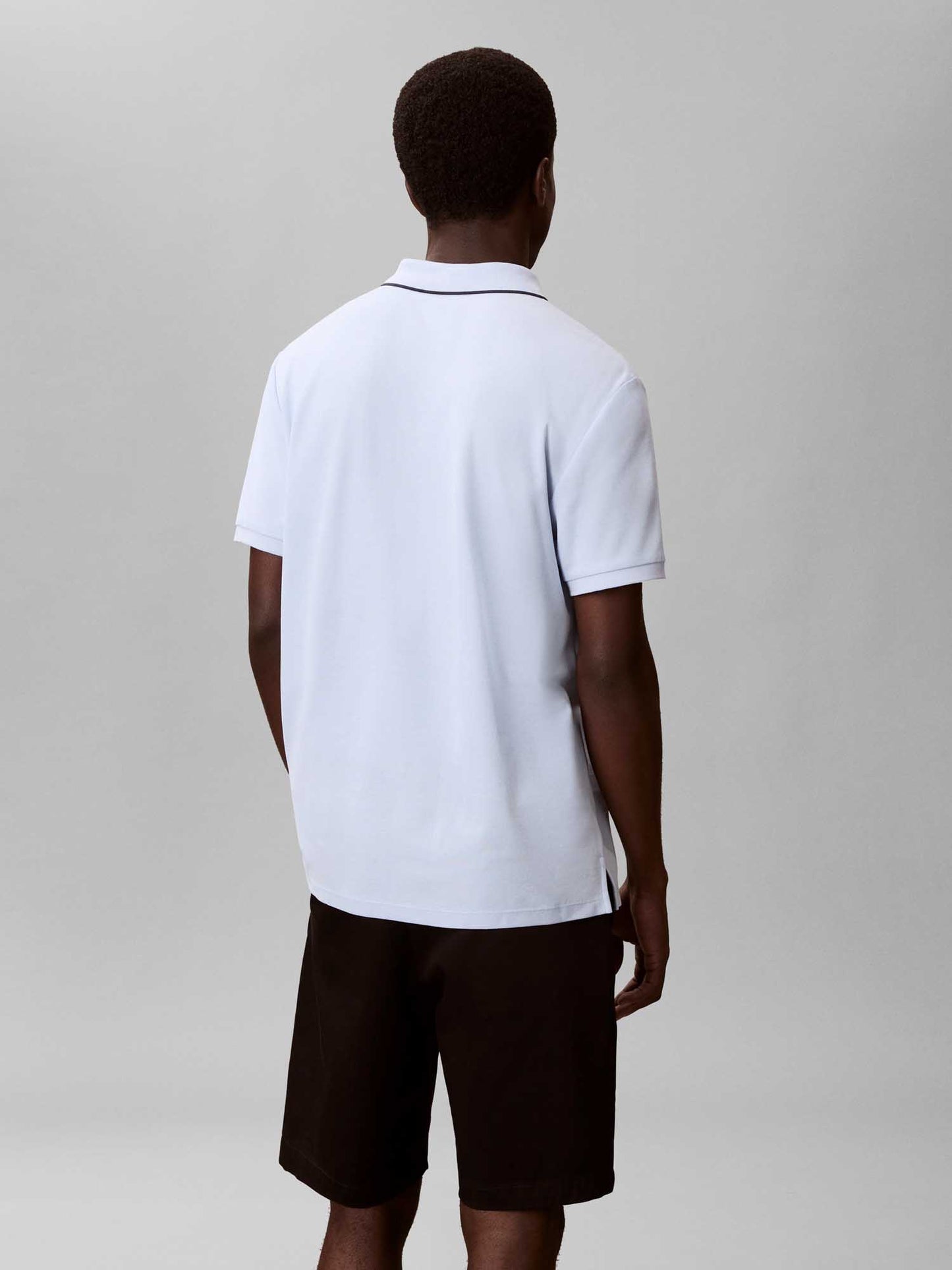 Polo celeste Calvin Klein Refined Pique da uomo