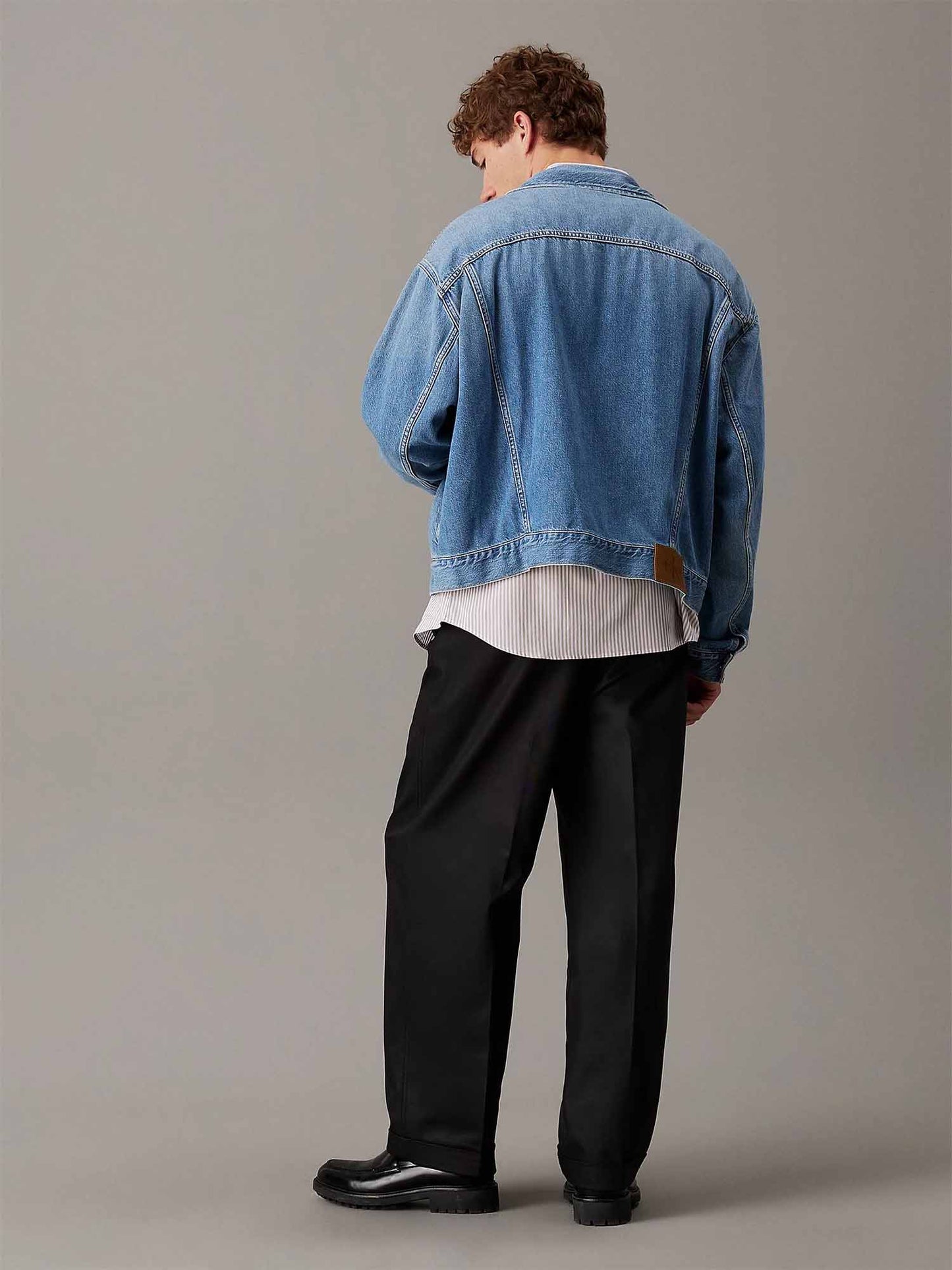 GIUBBINO IN DENIM OVER CALVIN KLEIN JENAS DA UOMO BLU MEDIO