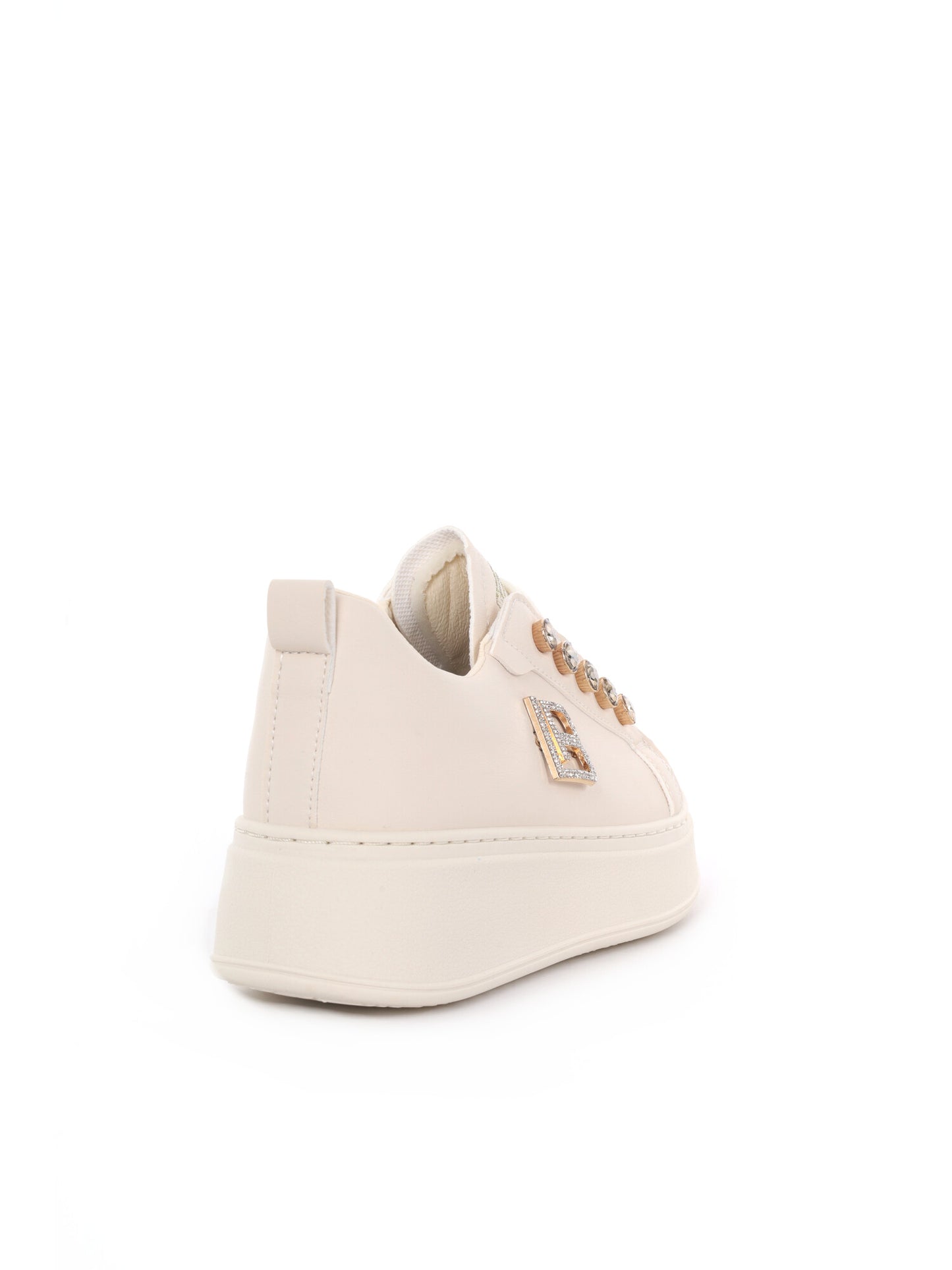 Sneakers Laura Biagiotti da donna in bianco con zeppa elegante