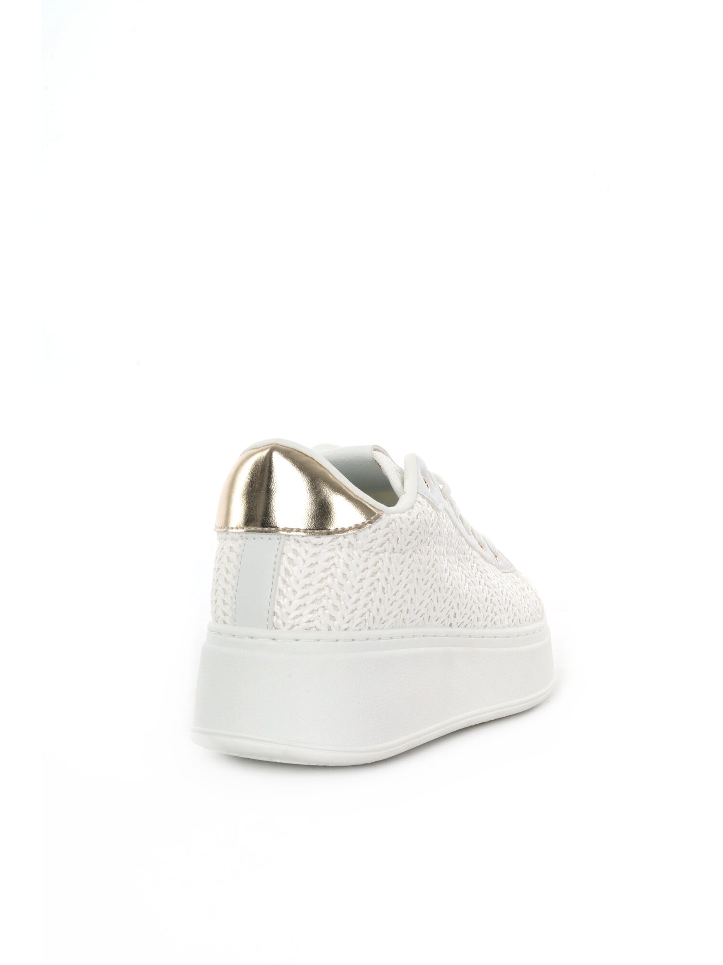 Sneakers Laura Biagiotti 9622 White con platform e dettagli oro donna