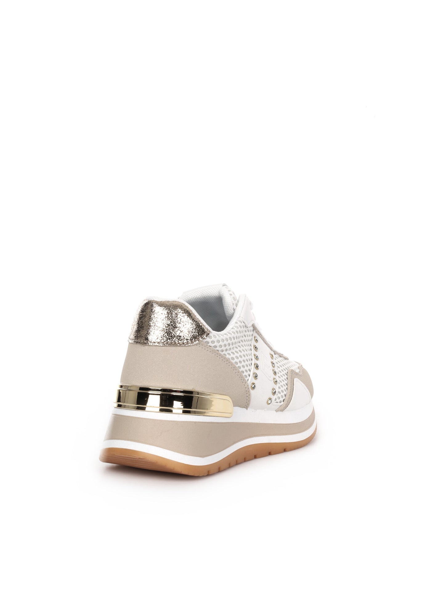 Sneakers donna beige Laura Biagiotti con dettagli dorati
