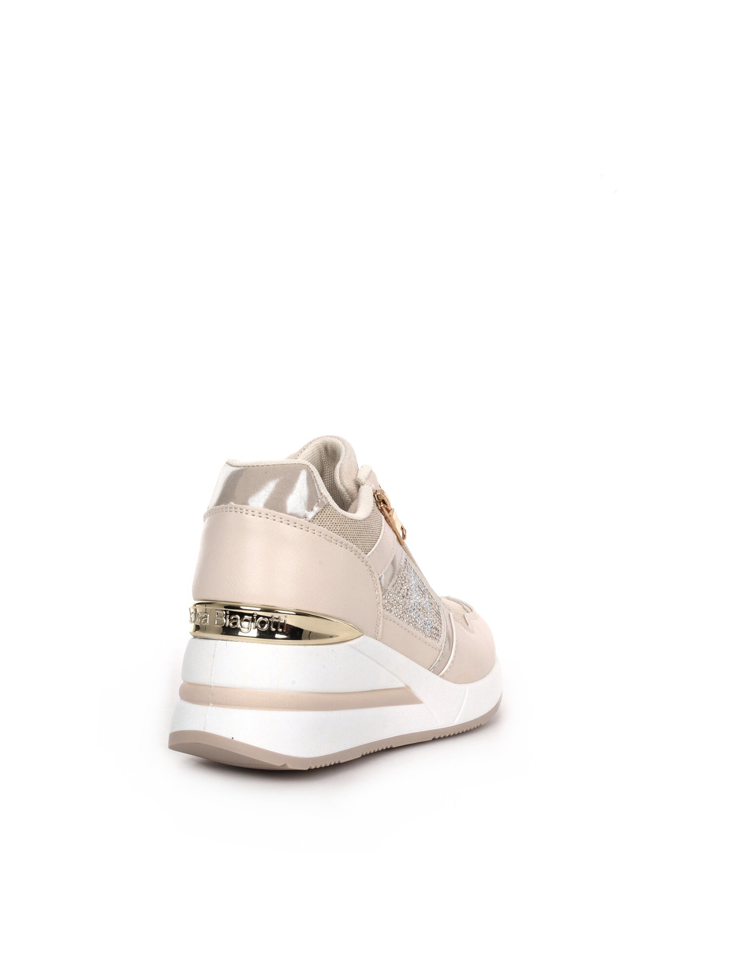 Laura Biagiotti 9655, sneakers donna beige con dettagli eleganti