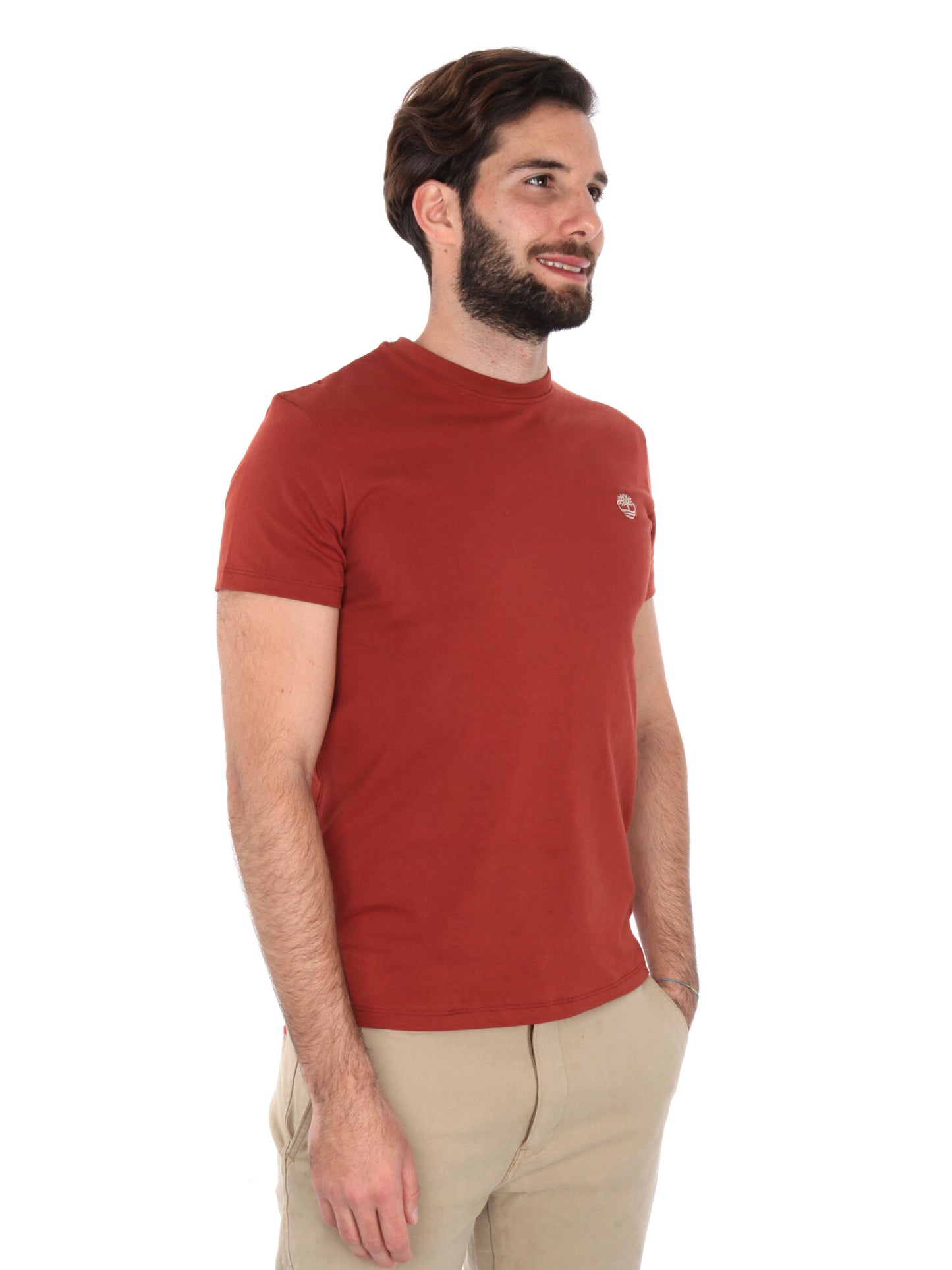 T-SHIRT LOGO PICCOLO RICAMATO TIMBERLAND UOMO BORDEAUX