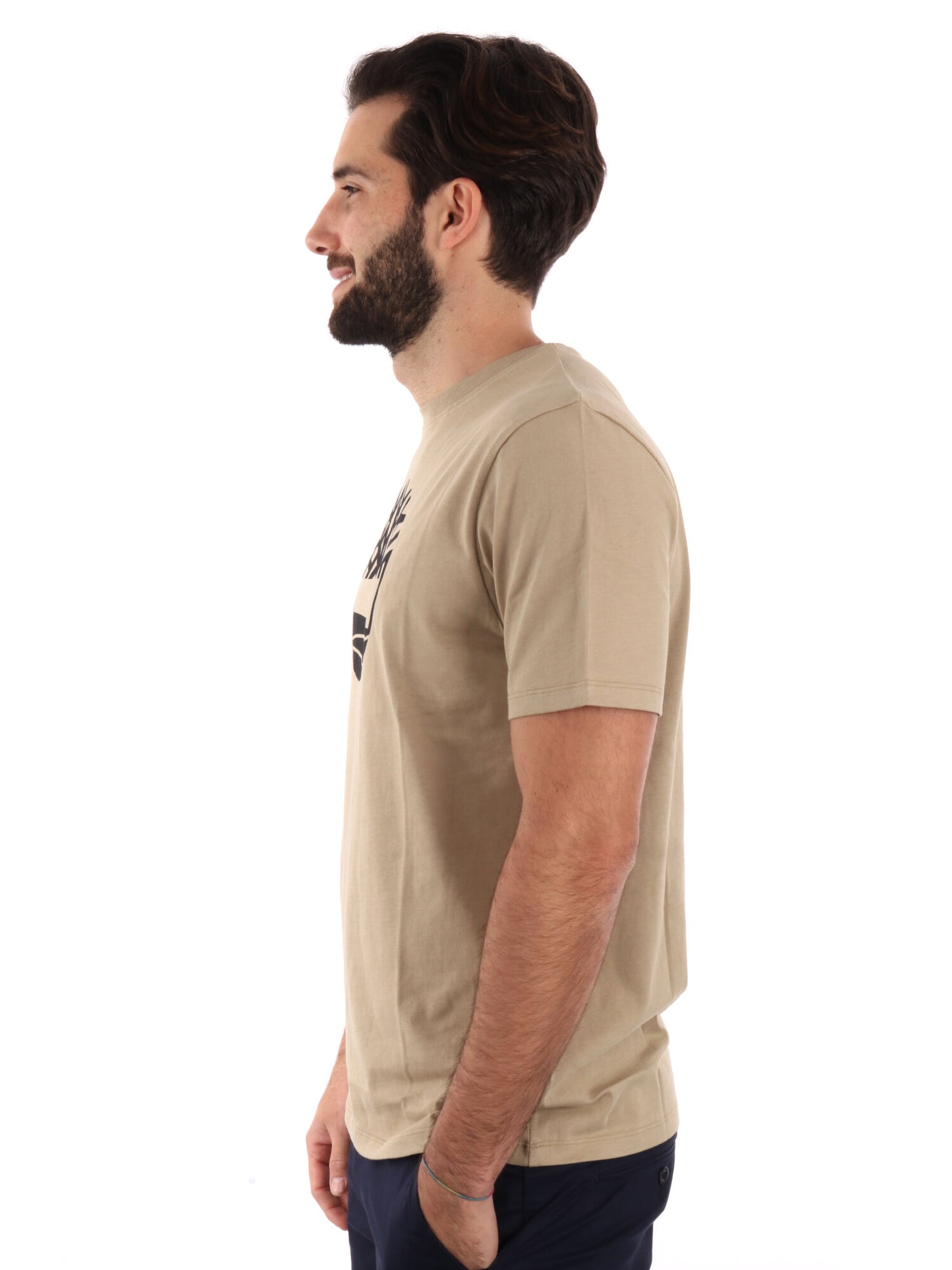 T-SHIRT CON LOGO TIMBERLAND UOMO BEIGE