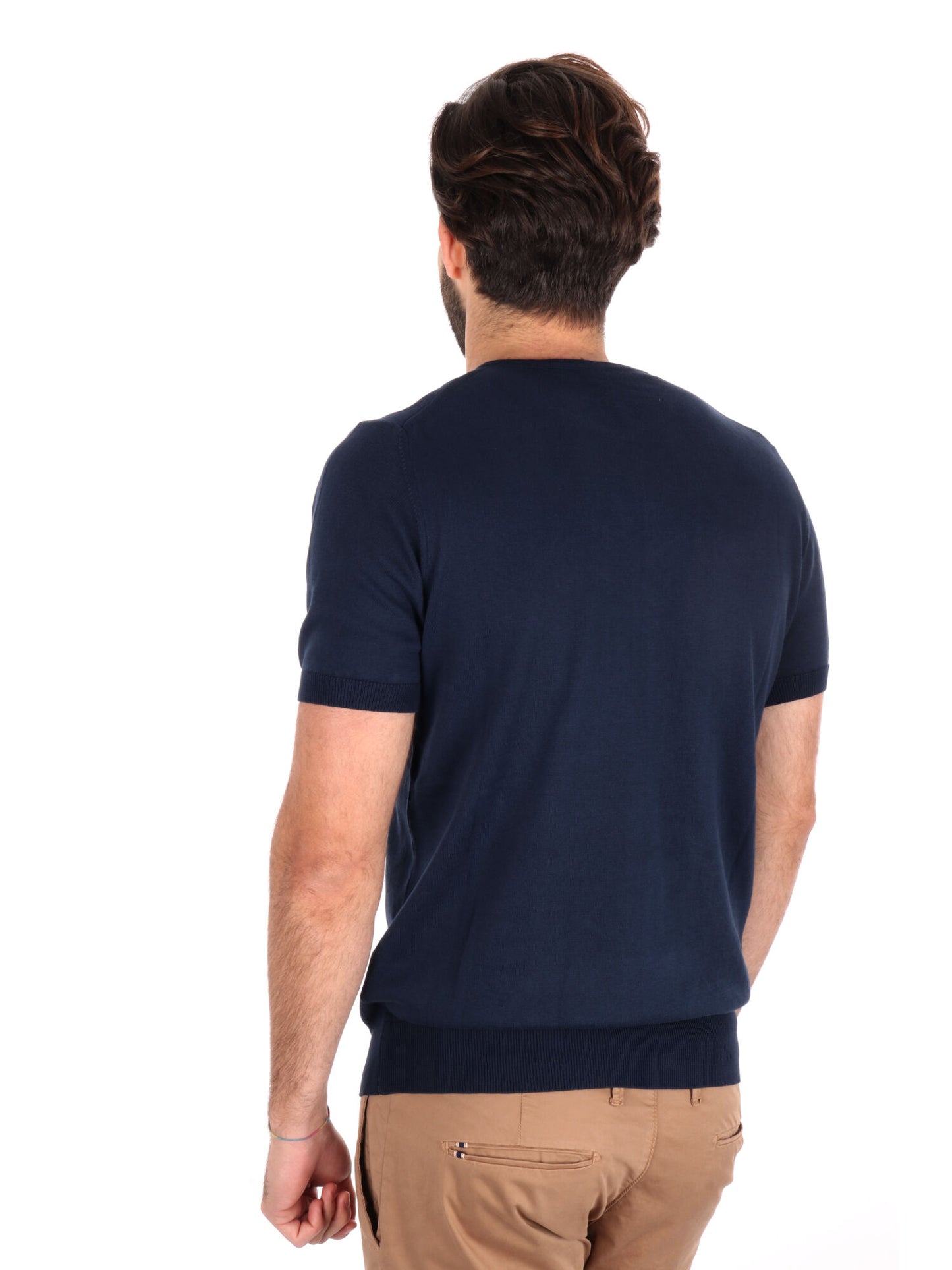 T-SHIRT IN MAGLIA TRAFORATA FB UOMO BLU