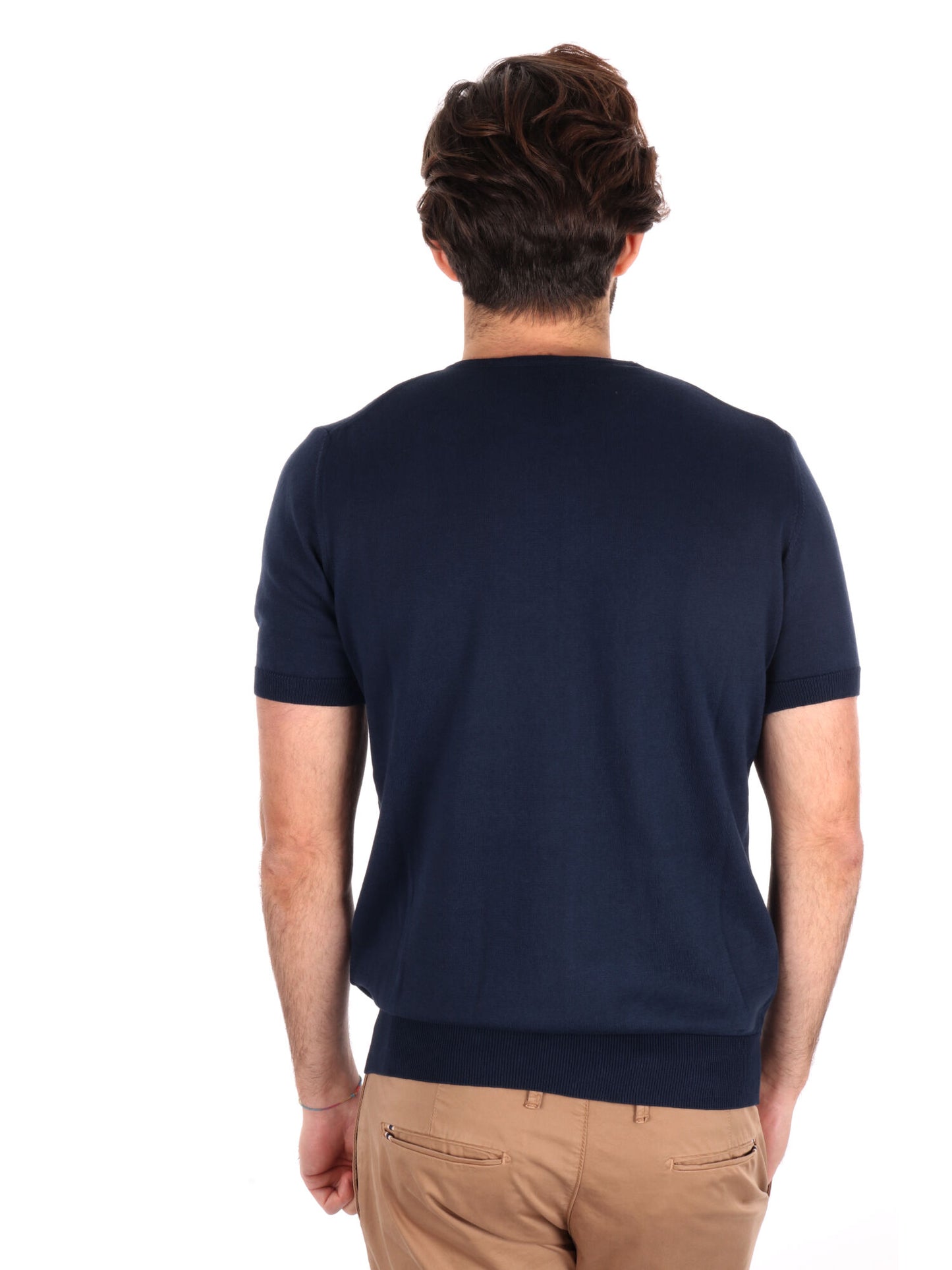 T-SHIRT IN MAGLIA TRAFORATA FB UOMO BLU