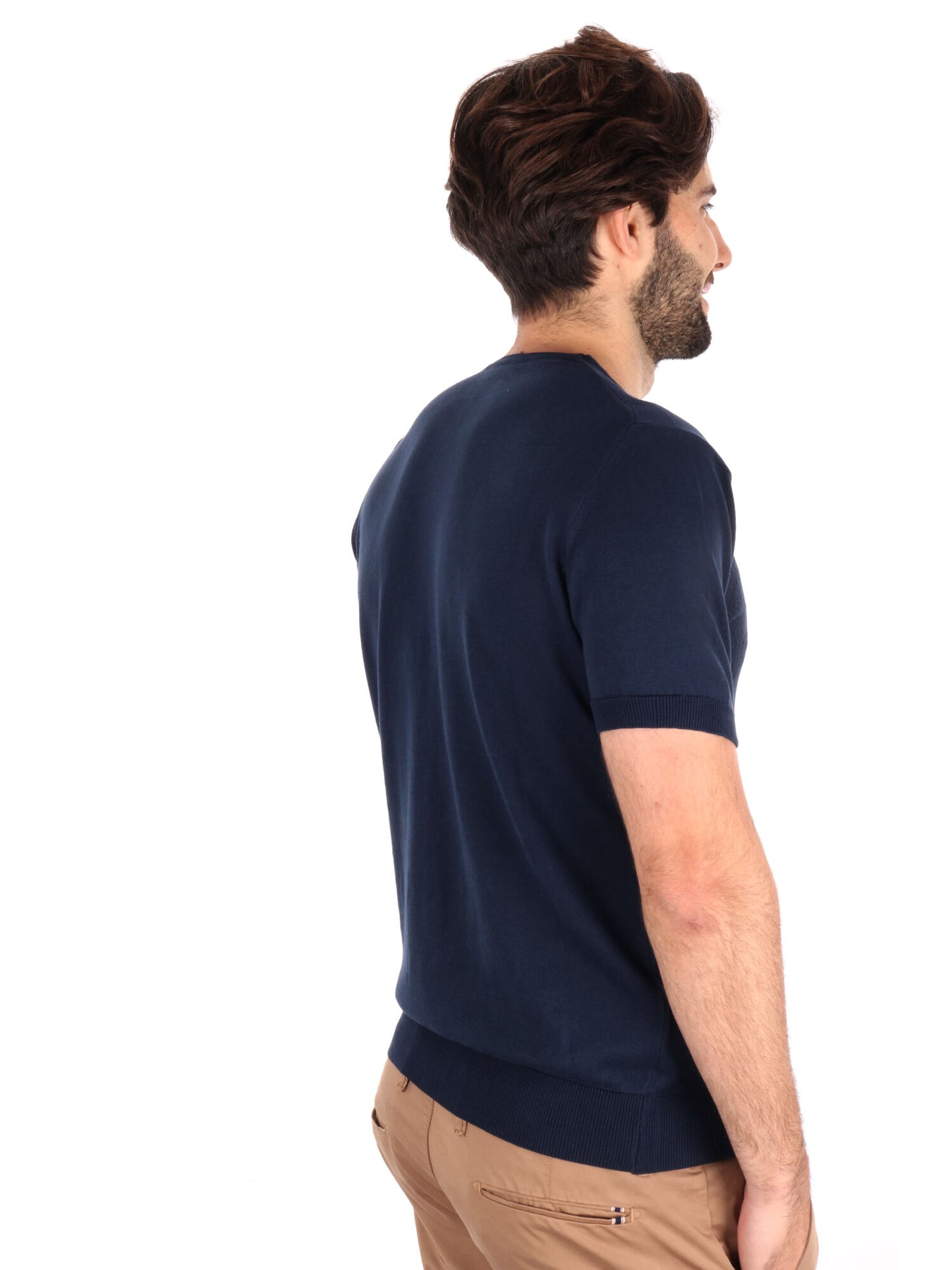 T-SHIRT IN MAGLIA TRAFORATA FB UOMO BLU
