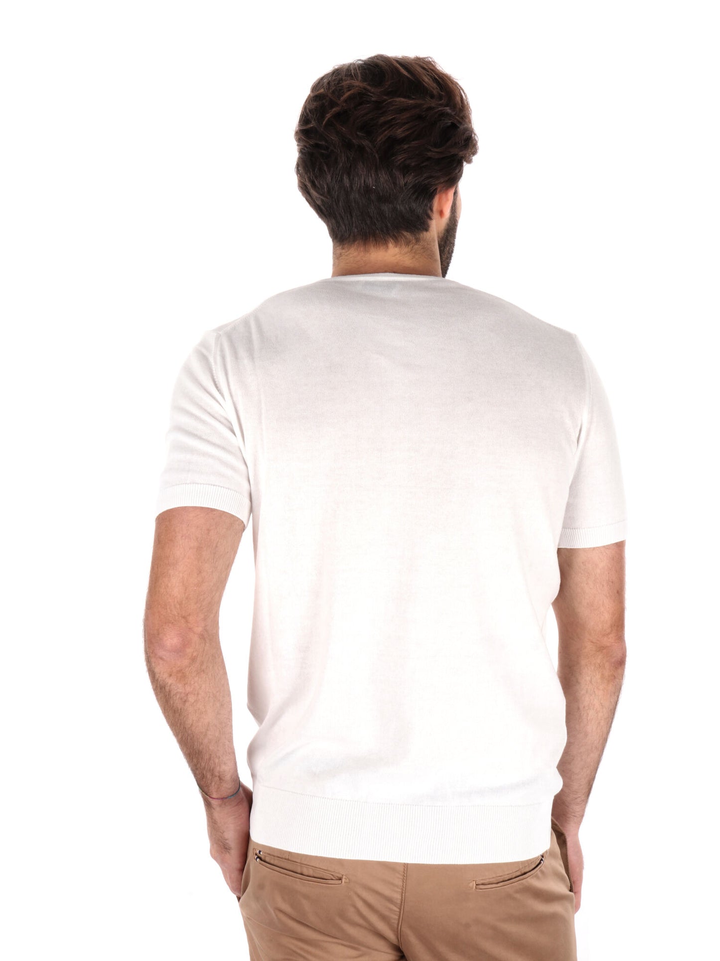 T-SHIRT IN MAGLIA TRAFORATA FB UOMO BIANCO