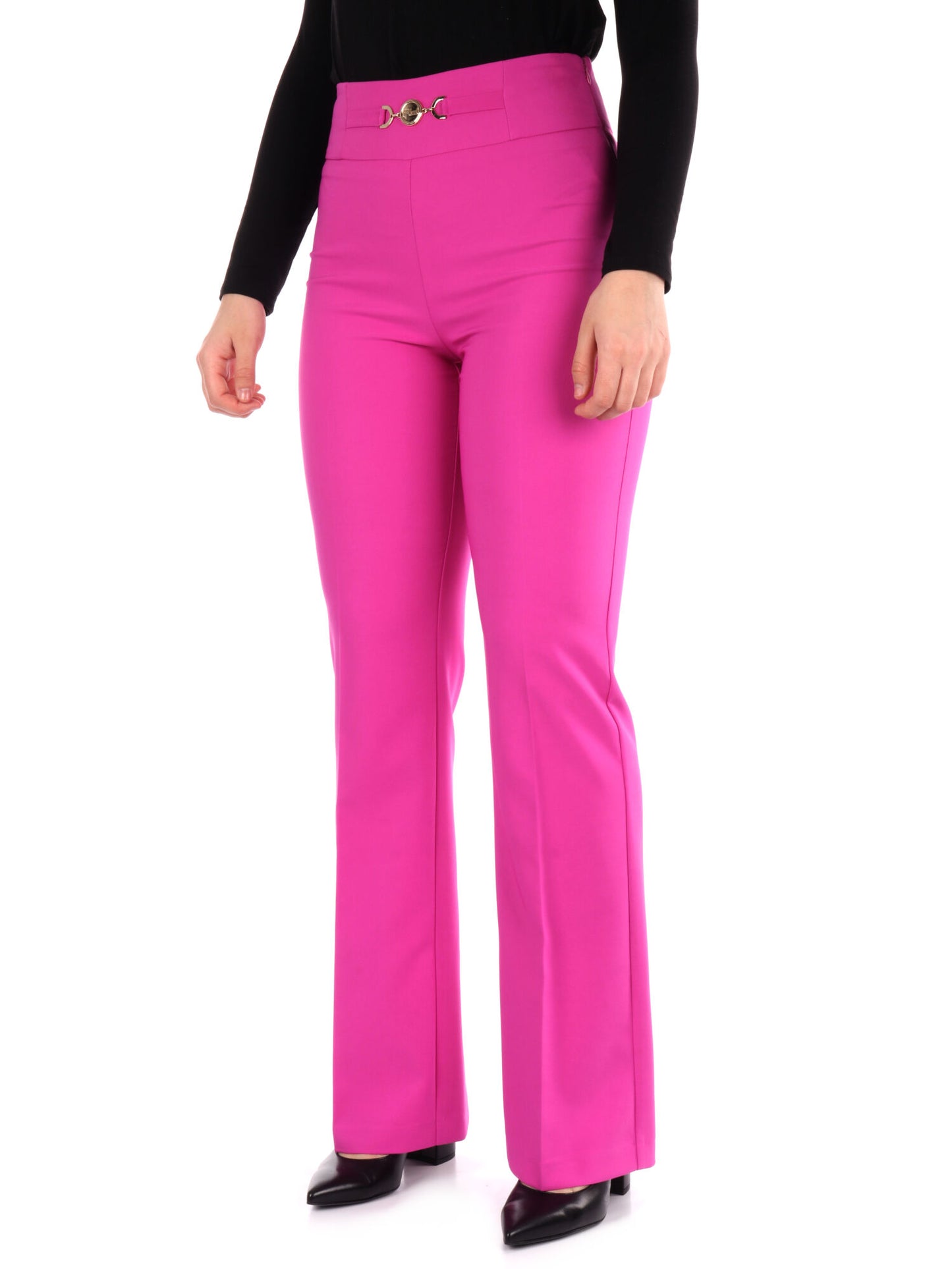 PANTALONE PALAZZO CON FIBBIA ARTIGLI DONNA GERANIO