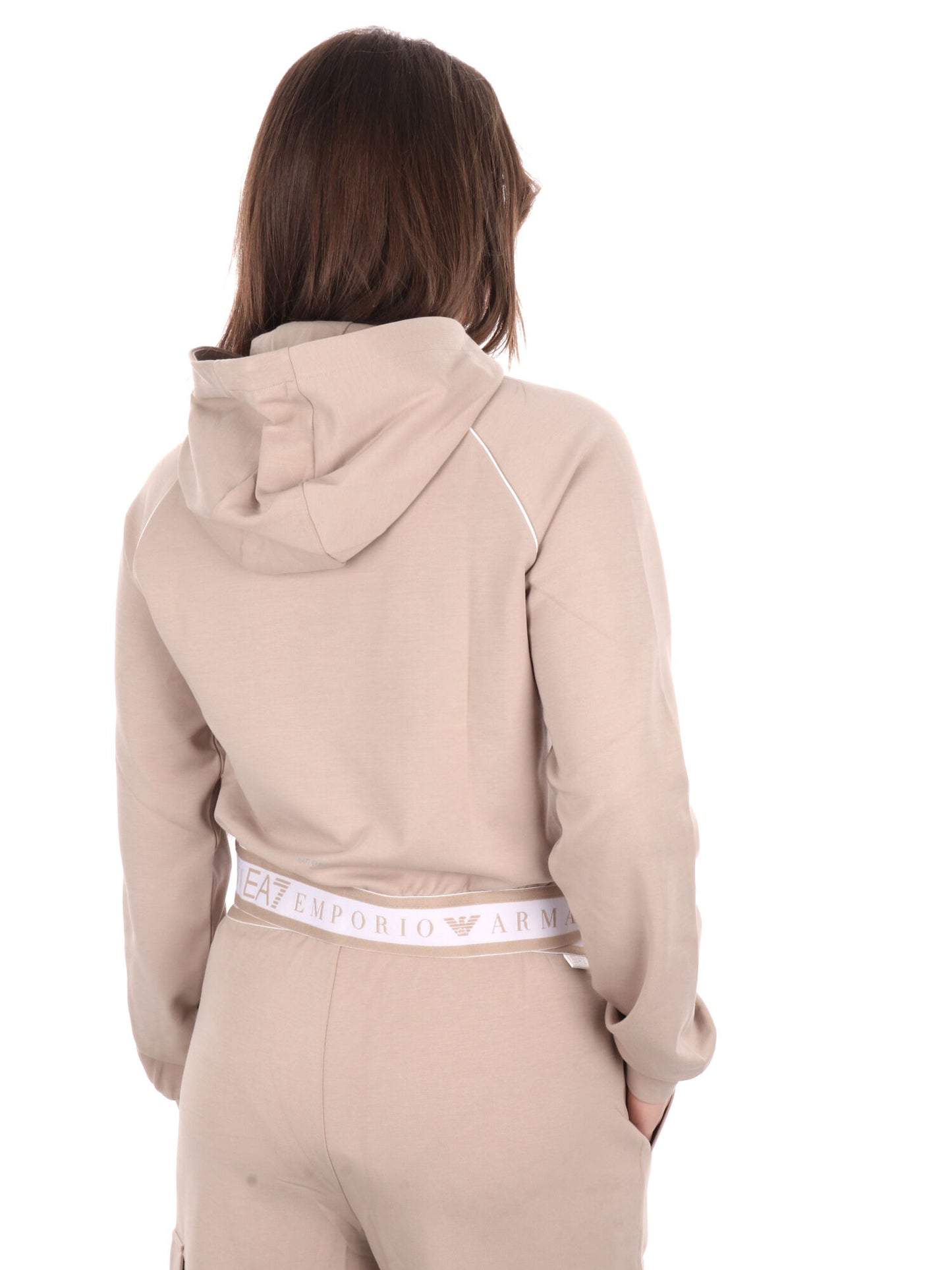 FELPA CON CAPPUCCIO DYNAMIC EA7 EMPORIO ARMANI DONNA BEIGE