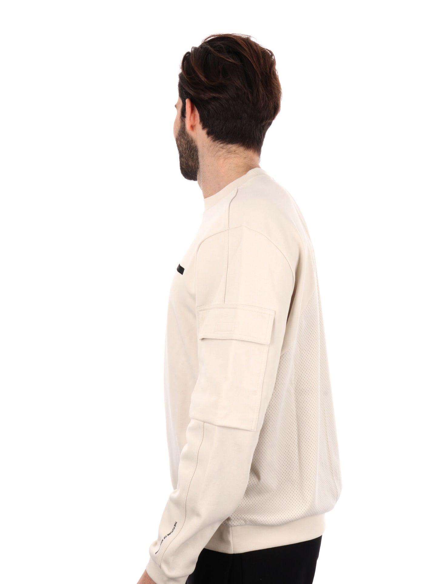 FELPA ATHLETICS EA7 EMPORIO ARMANI UOMO PANNA