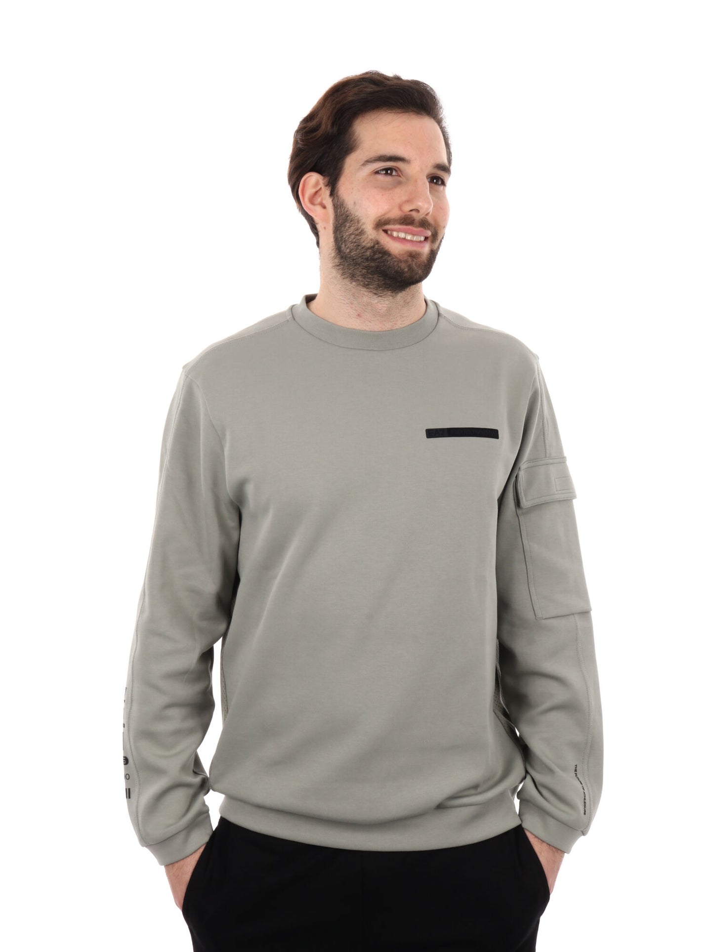FELPA ATHLETICS EA7 EMPORIO ARMANI UOMO MILITARE