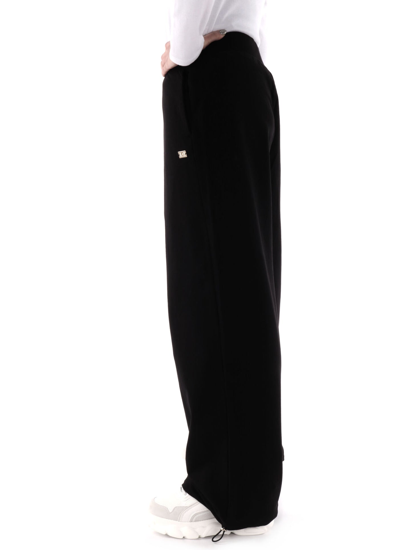 PANTALONE CON FONDO REGOLABILE EA7 EMPORIO ARMANI DONNA NERO