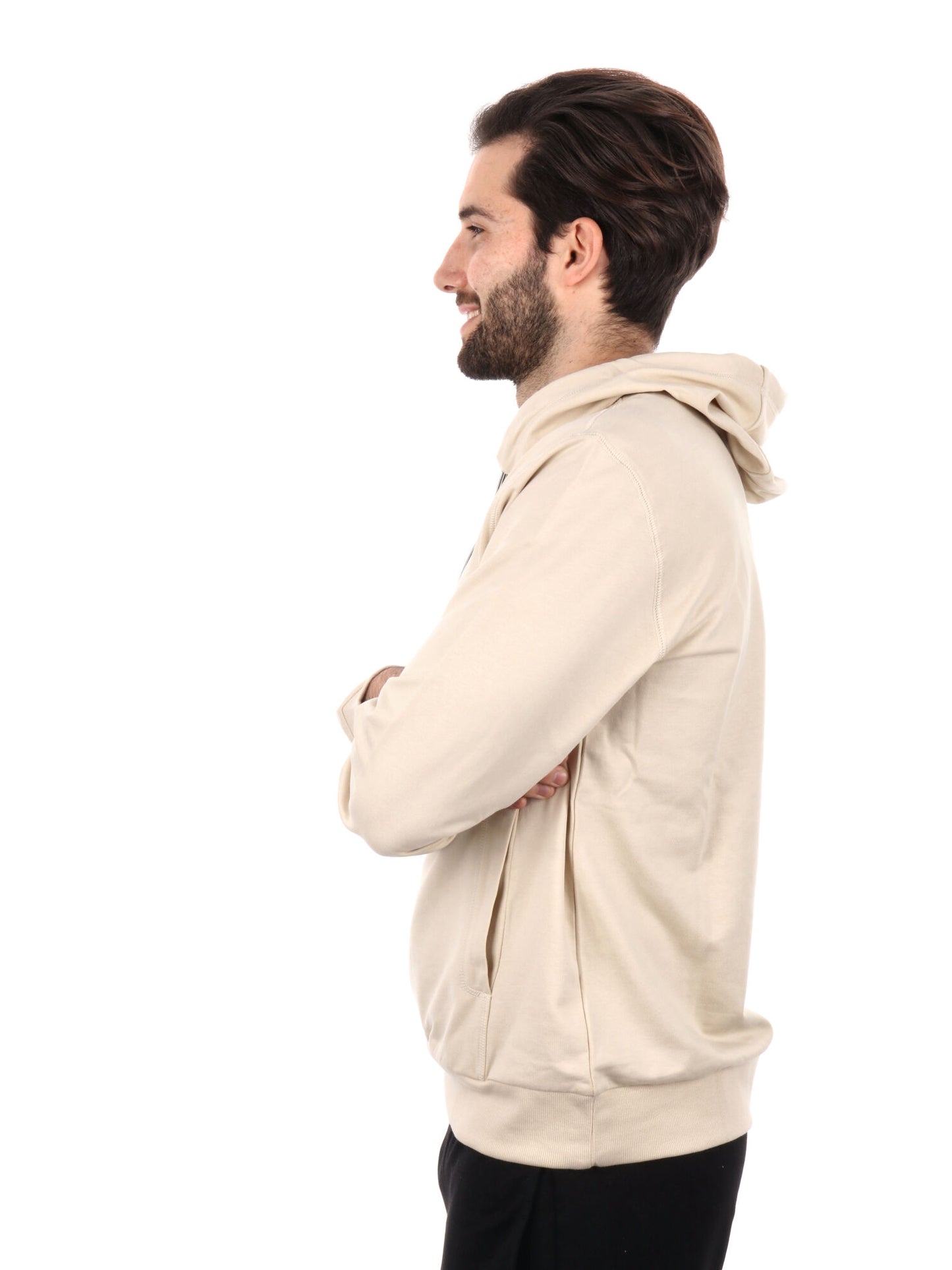 FELPA CON CAPPUCCIO VISIBILITY EA7 EMPORIO ARMANI UOMO LATTE