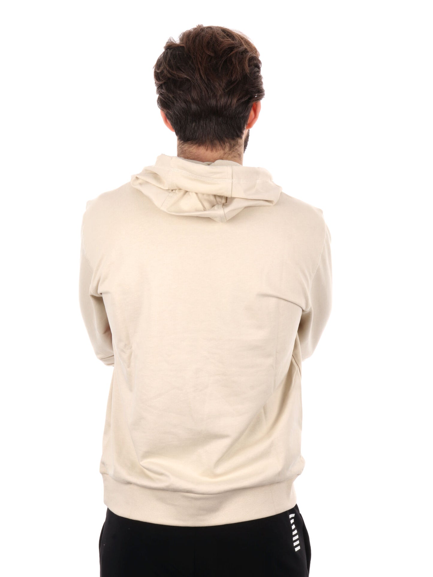 FELPA CON CAPPUCCIO VISIBILITY EA7 EMPORIO ARMANI UOMO LATTE