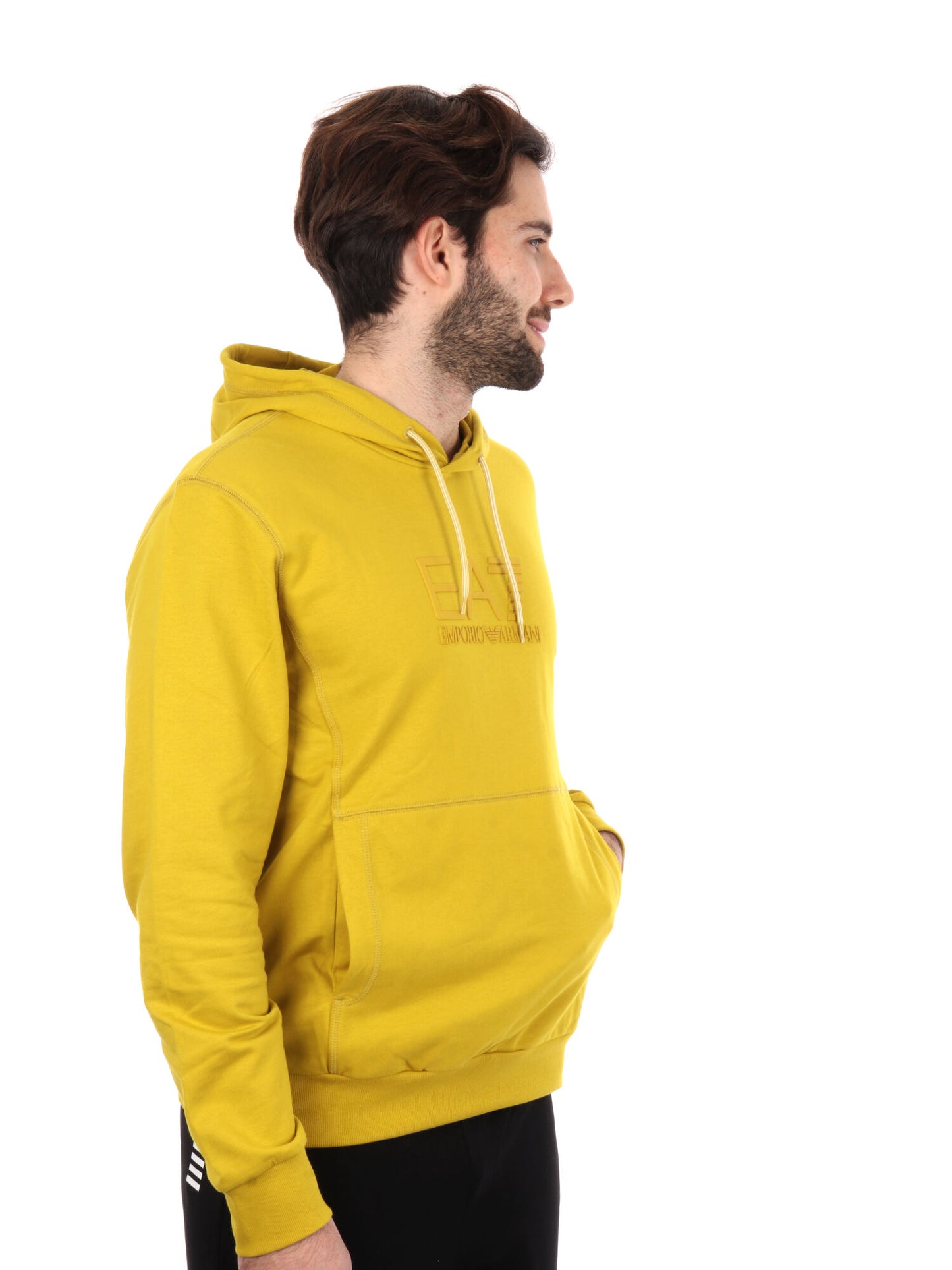 FELPA CON CAPPUCCIO VISIBILITY EA7 EMPORIO ARMANI UOMO OCRA