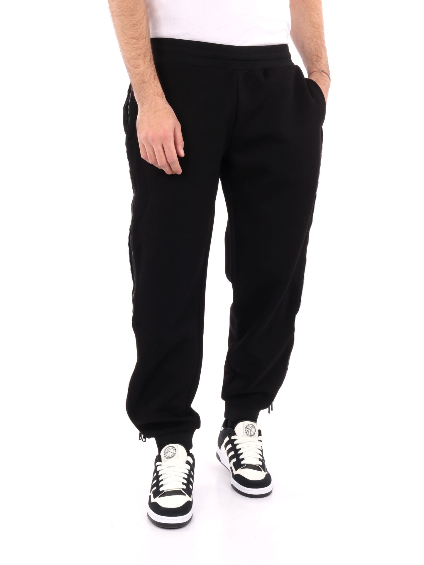 PANTALONE TAPE LOGO CON ZIP RMPORIO ARMANI 7 UOMO NERO