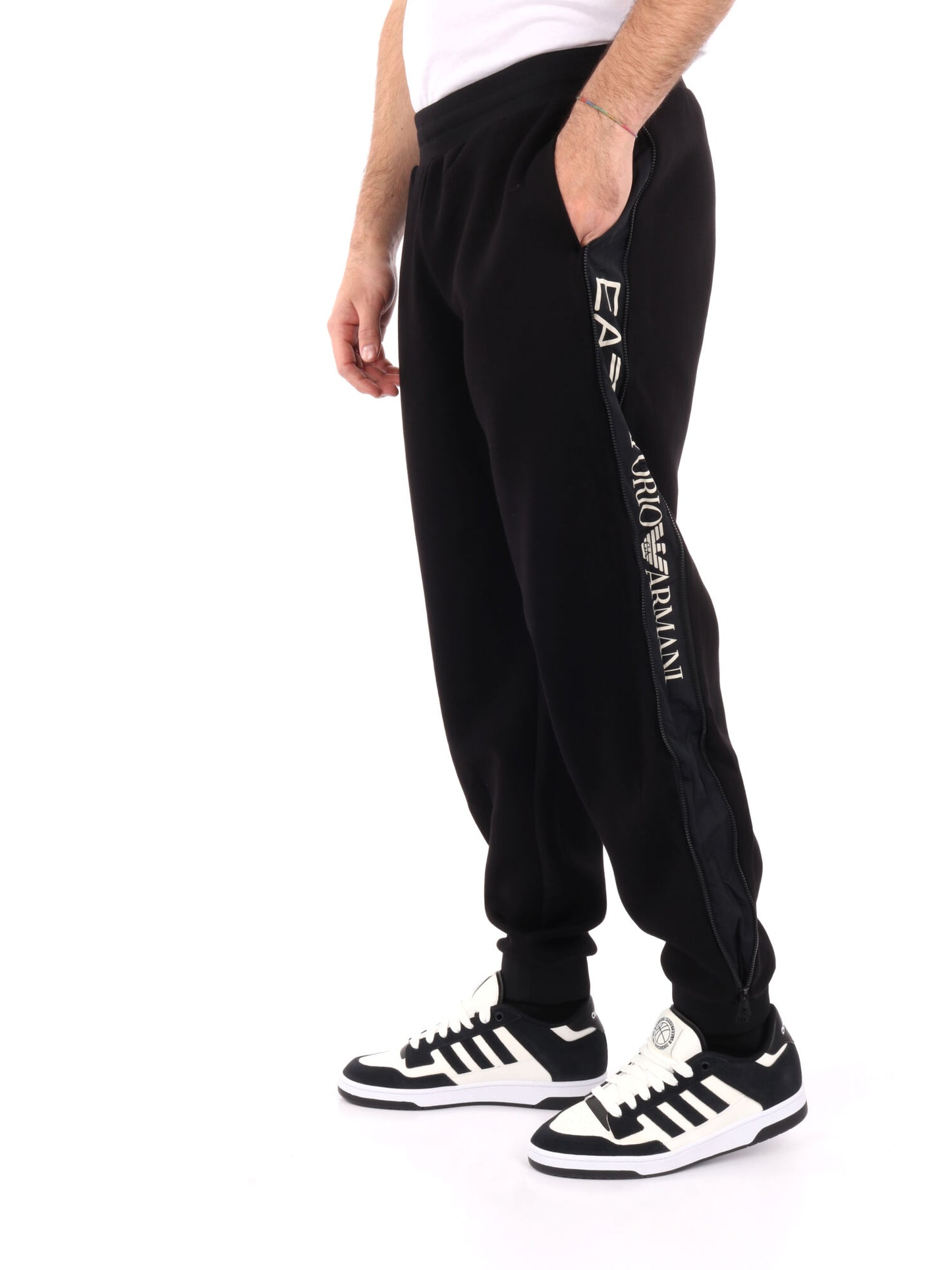 PANTALONE TAPE LOGO CON ZIP RMPORIO ARMANI 7 UOMO NERO
