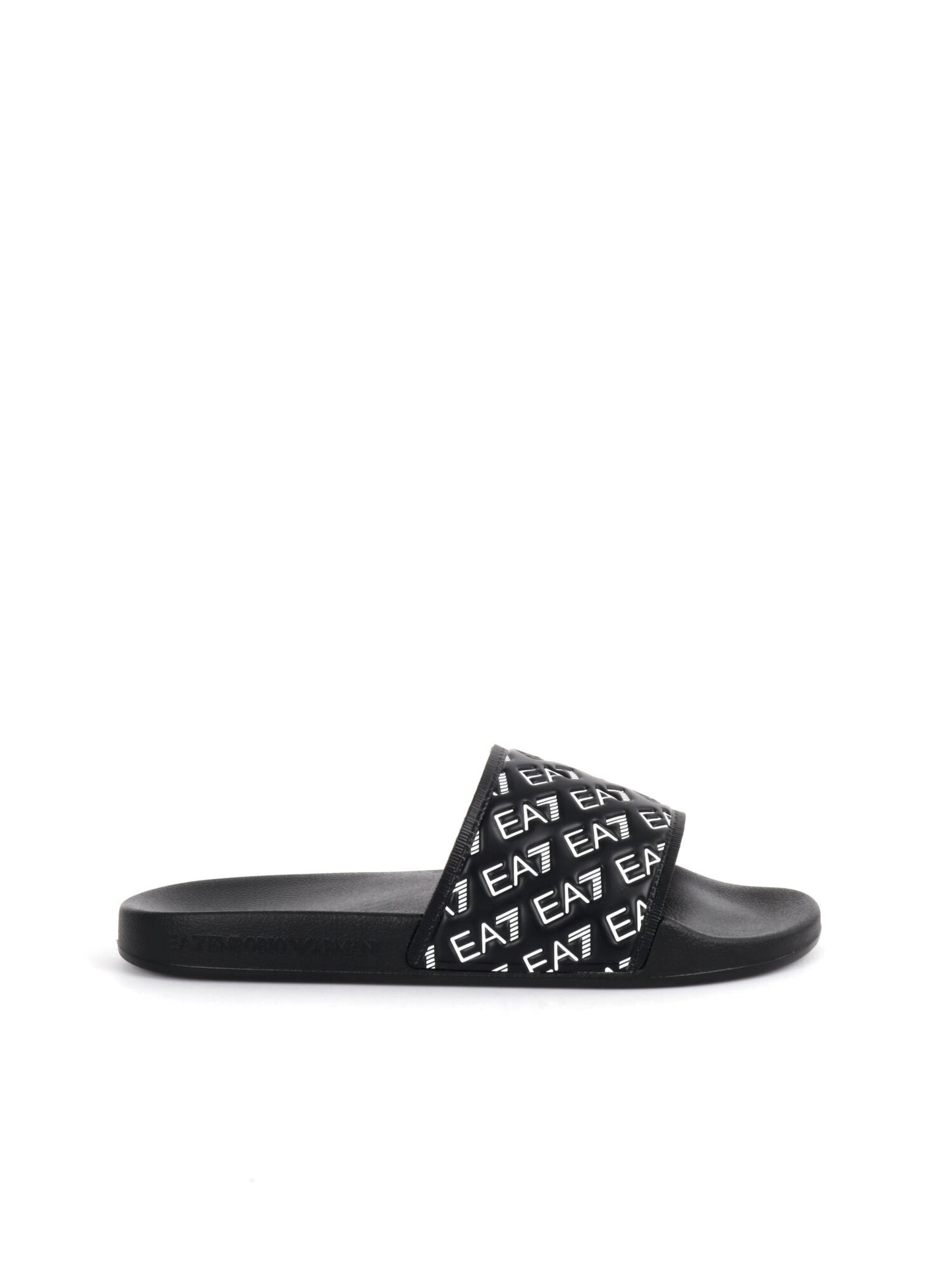CIABATTA CON LOGO ALL-OVER EA7 EMPORIO ARMANI UOMO NERO-BIANCO