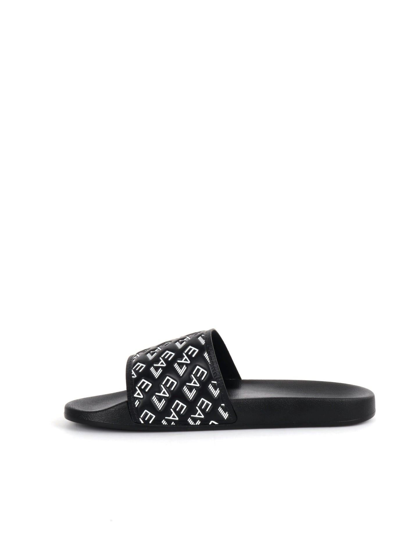 CIABATTA CON LOGO ALL-OVER EA7 EMPORIO ARMANI UOMO NERO-BIANCO